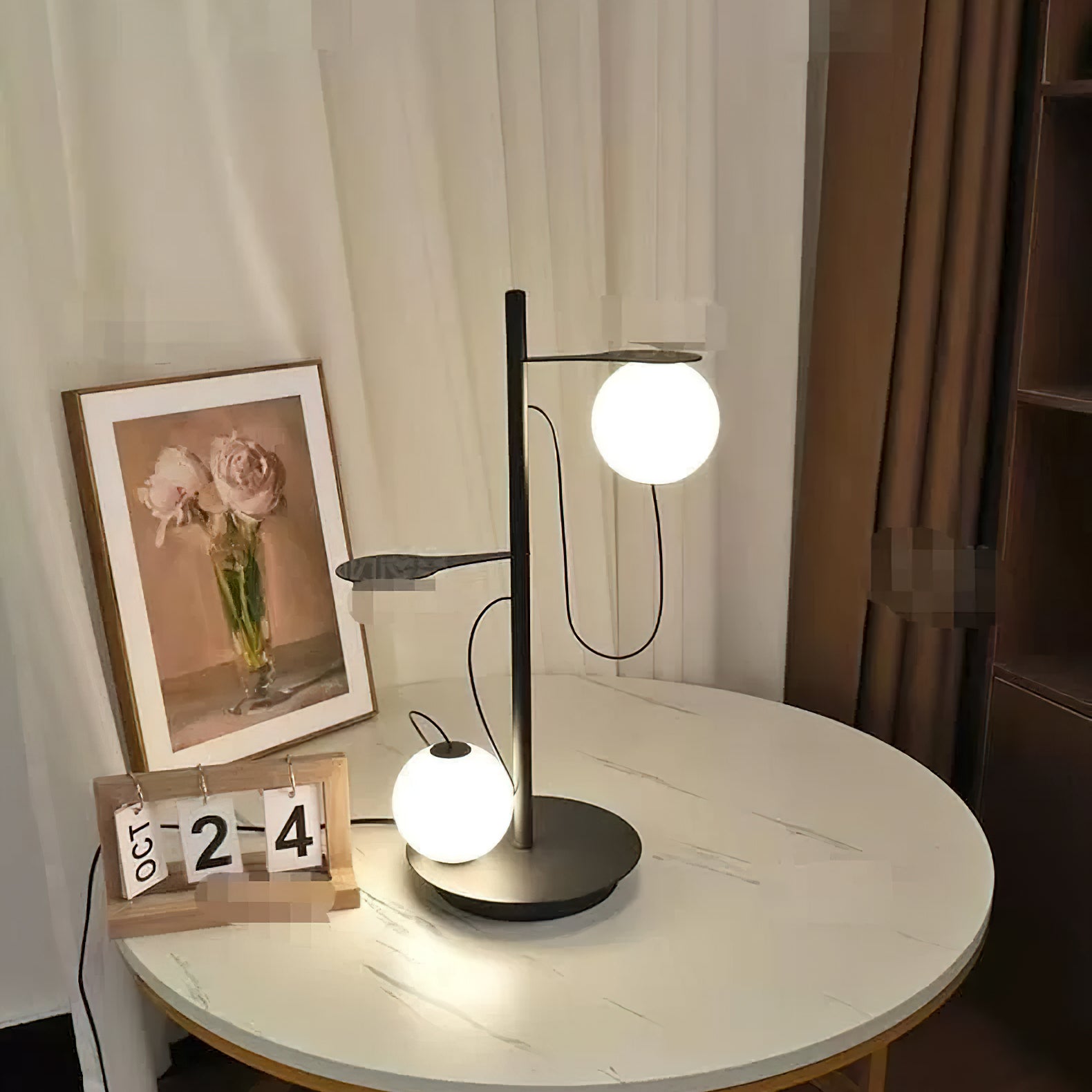 Modern Magnetic Round Bean Table Lamp - Stylish LED Night Light for Bedroom, Living Room, and Office Decor - Perfect for Reading, Relaxing, and Ambient Lighting