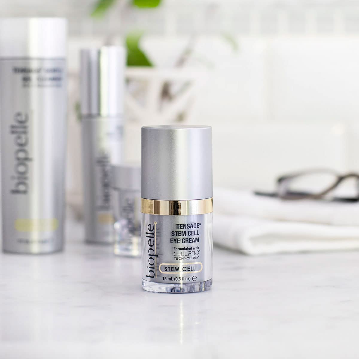 Biopelle Tensage Stem Cell Eye Cream - Anti-Aging Under-Eye Treatment with Cell-Pro Technology, 0.5 Oz - Reduces Dark Circles & Wrinkles for Brighter, Youthful Eyes | Day & Night Use