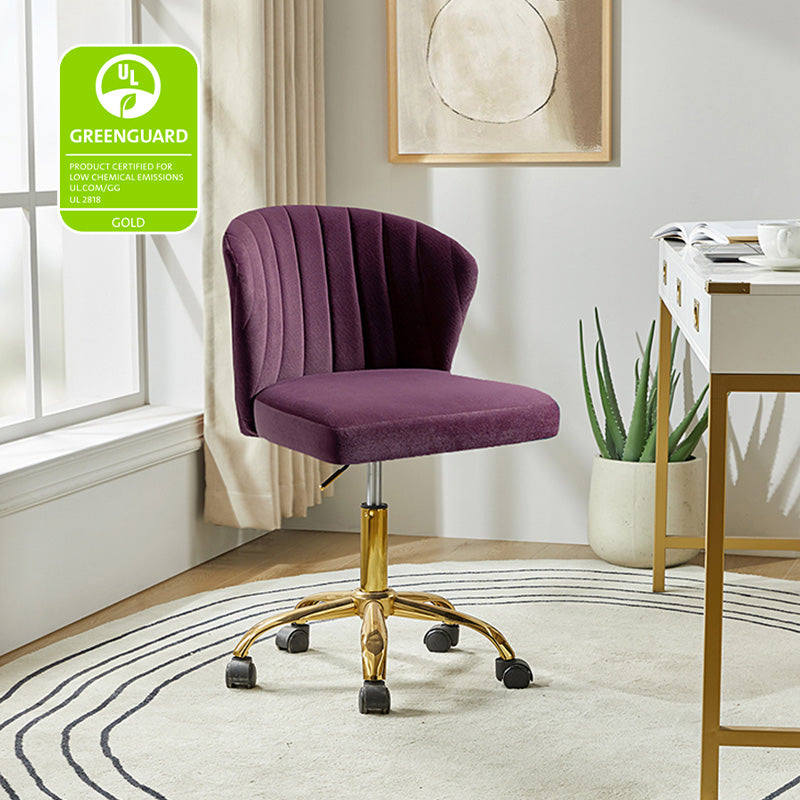 Premium Chandra Velvet Office Chair - Ergonomic Executive Desk Chair with Lumbar Support for Home & Office Workspaces - Comfortable Modern Computer Chair for Long Hours of Sitting