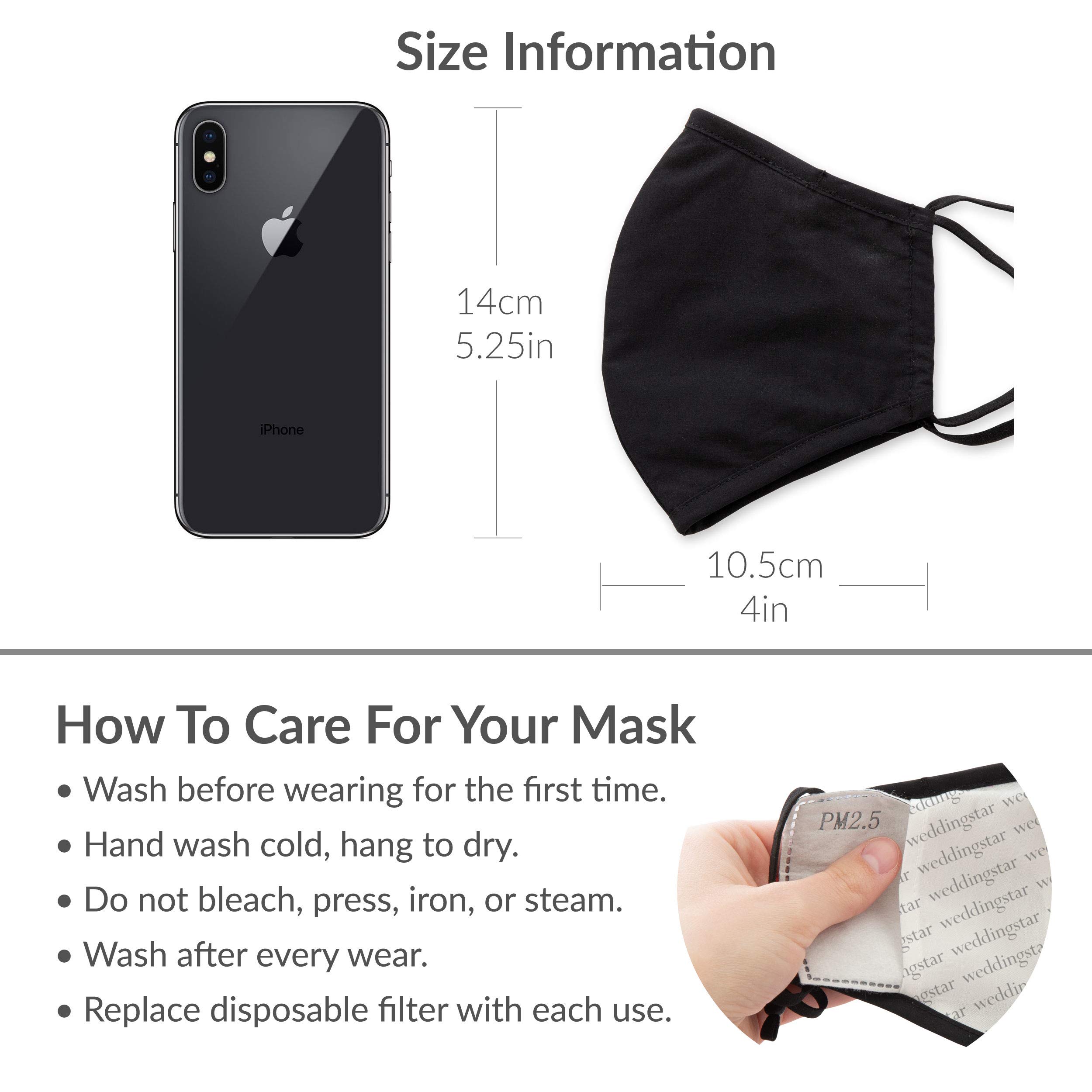 WEDDINGSTAR 3-Ply Washable Reusable Kids Face Mask with Filter Pocket - Adjustable Gentleman Robots Design - Perfect for School, Parties & Daily Protection