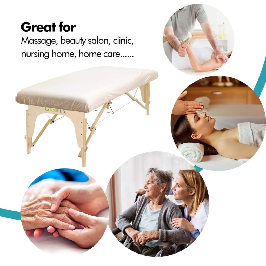 Premium Poly-Cotton Massage Table Fitted Sheet - Waterproof, Wrinkle-Resistant, Hypoallergenic - Perfect for Spa, Chiropractic, and Physical Therapy Clinics
