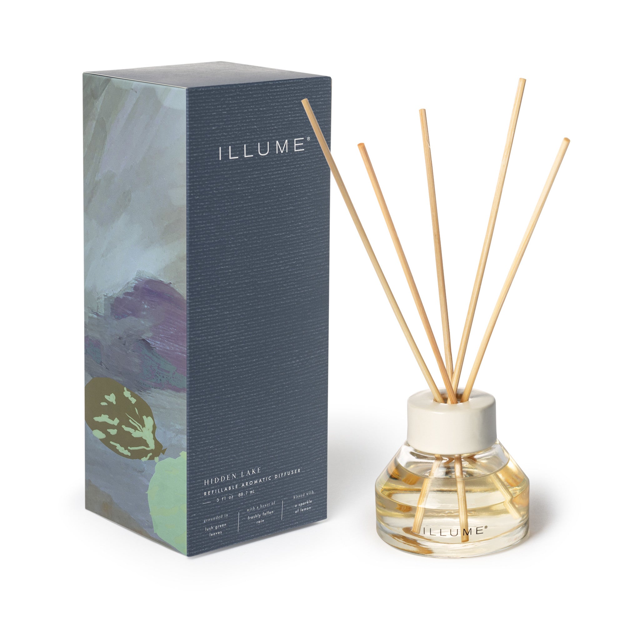 Premium Hidden Lake Refillable Aromatic Diffuser - Essential Oil Diffuser for Home, Office & Spa - Relaxing Aromatherapy with 7 Color LED Lights