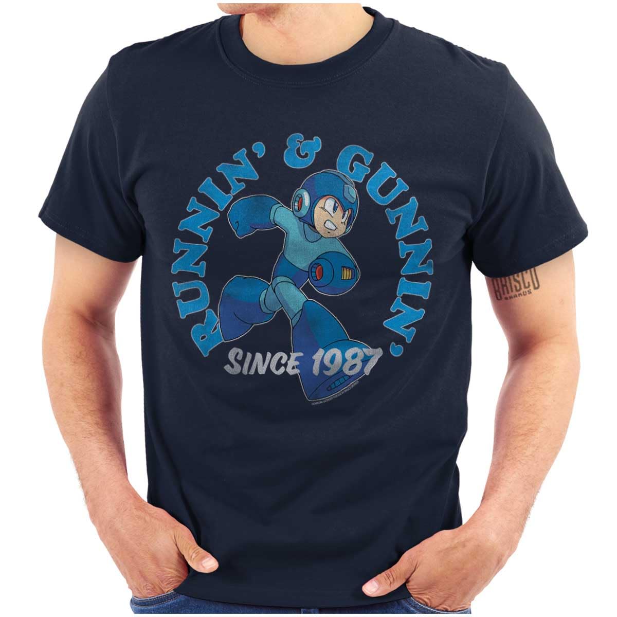 Mega Man Retro Video Game T-Shirt - Running and Gunning Graphic Tee for Men & Women | Casual Gaming Apparel for Fans & Collectors