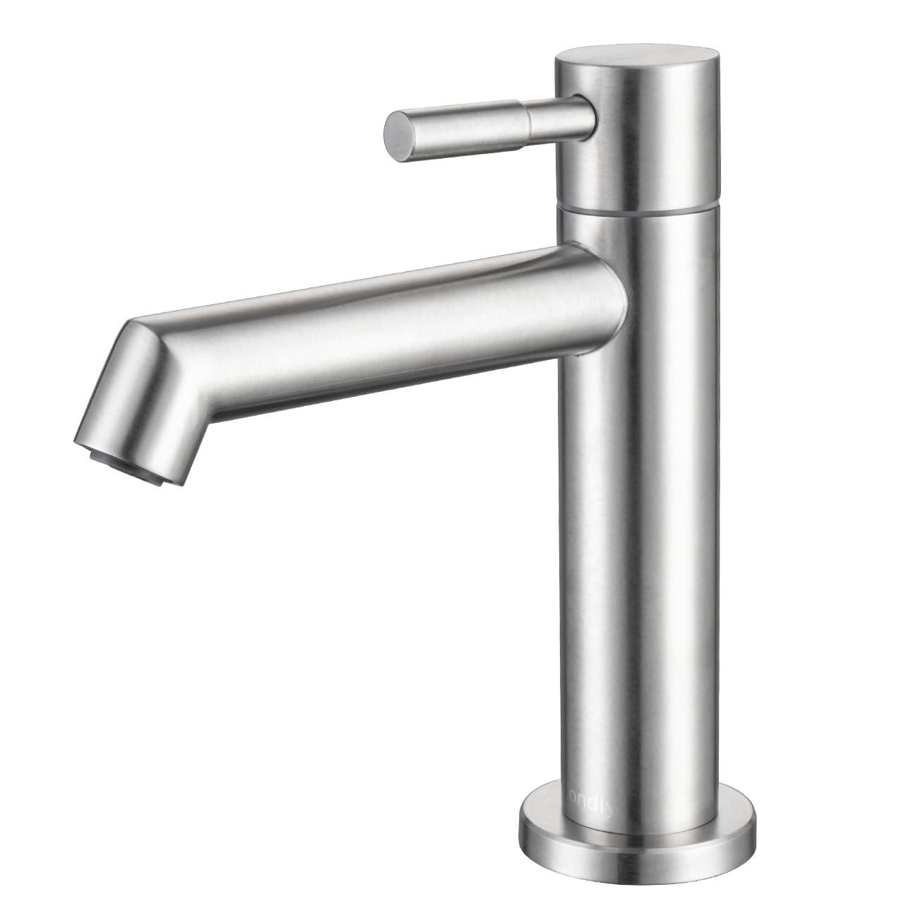 Cold Water Bathroom Faucet with Supply Hose - 304 Stainless Steel Single Handle Sink Faucet, Removable Aerator, Brushed Finish - Perfect for Guest Toilets, Powder Rooms & Water-Saving Applications