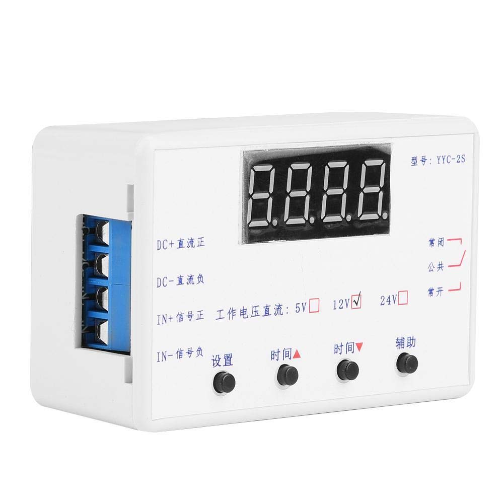 YYC-2S Adjustable Timer Relay Module with LED Display - 12V Plastic Relay Board for Solenoid Valves, Motors, Light Belts | Perfect for Industrial Automation, Home DIY Projects & Electrical Control Systems
