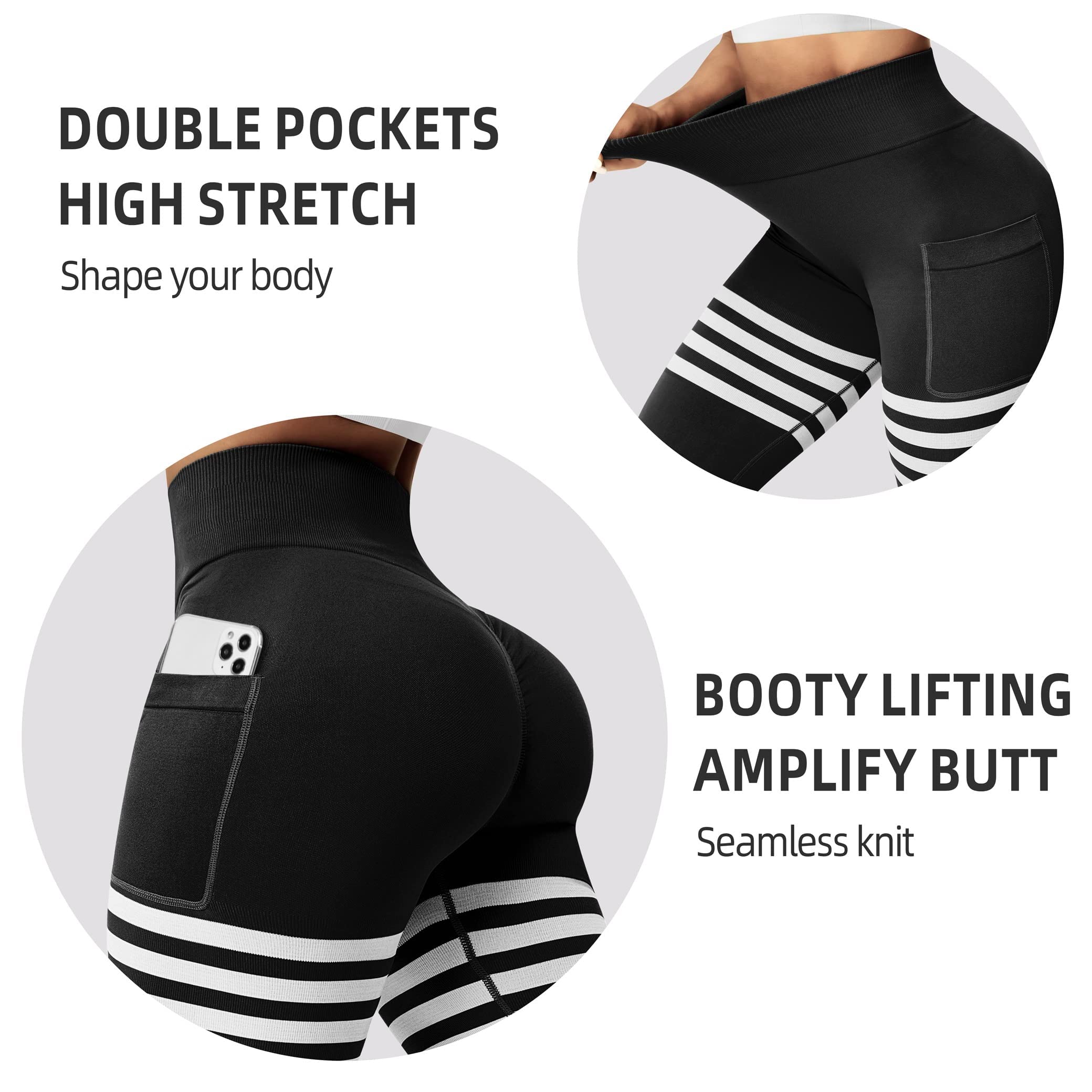 GILLYA Women's High Waisted Scrunch Butt Lifting Yoga Pants - Seamless Workout Leggings for Gym, Running & Everyday Wear - Tummy Control Booty Lifting Activewear