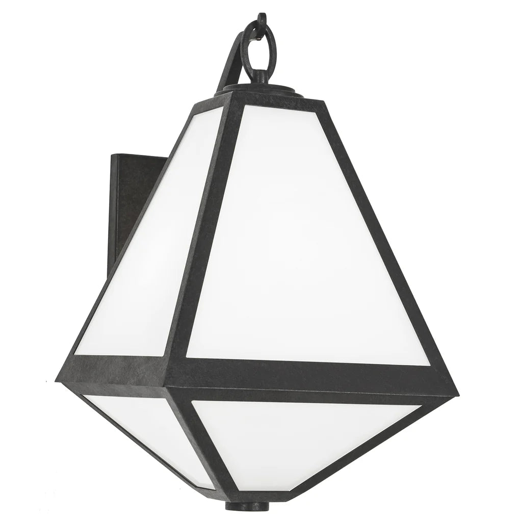 Brian Patrick Flynn Glacier 2-Light Outdoor Wall Sconce - 11x16.75 Inch Stainless Steel & Glass Black Charcoal Finish - 120V with 2 E26 Medium Base LED Bulb Sockets - Perfect for Patio, Garden, Porch, Entryway and Exterior Wall Lighting
