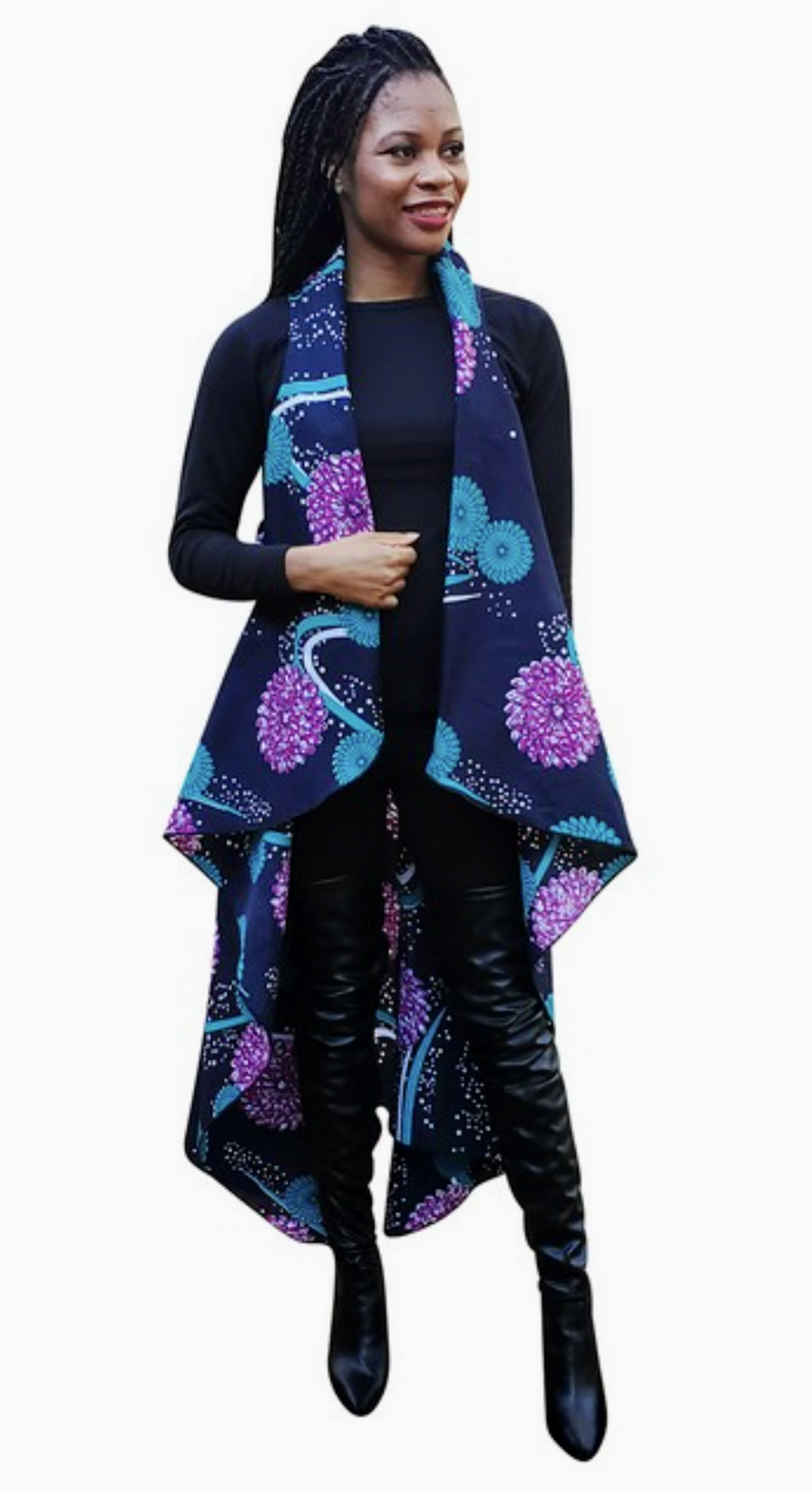 Jamilah African Print Ankara Shawl Vest DPPS5006 - Stylish Women's Fashion for Parties, Weddings & Cultural Events