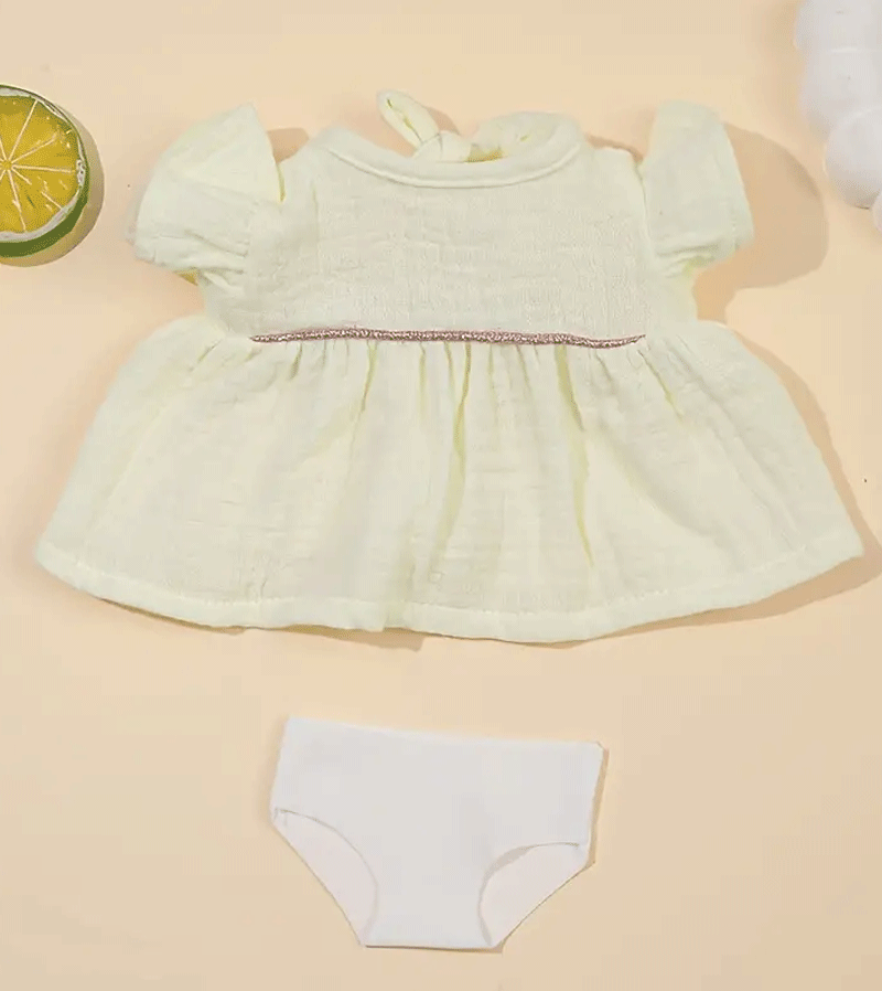 Soft Cream Baby Doll Dress - Adorable Outfit for Newborns & Toddlers | Perfect for Parties, Photo Shoots & Playtime
