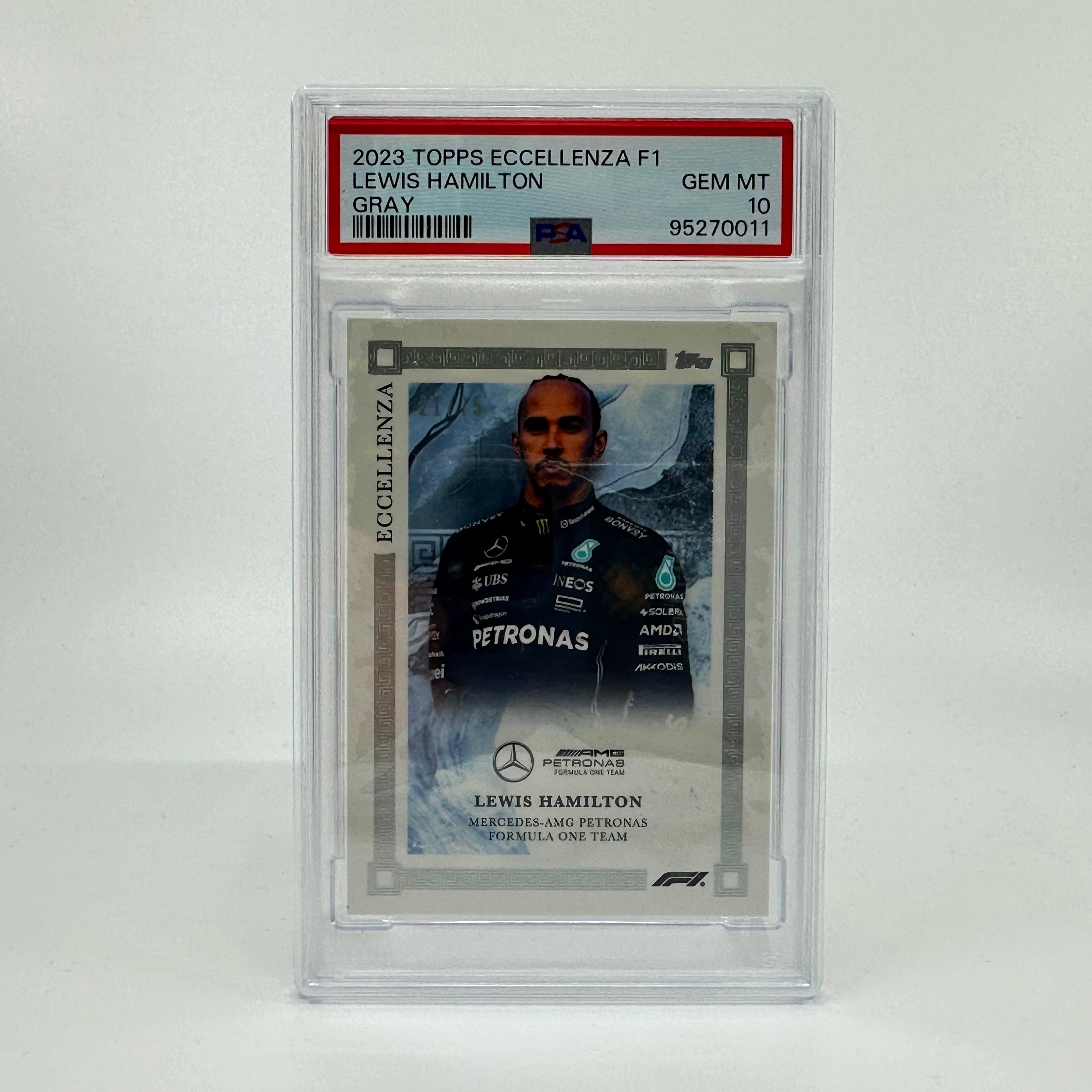 2023 Lewis Hamilton Gray 21/75 PSA 10 Eccellenza Trading Card - Perfect for Collectors, Sports Memorabilia Enthusiasts & F1 Racing Fans