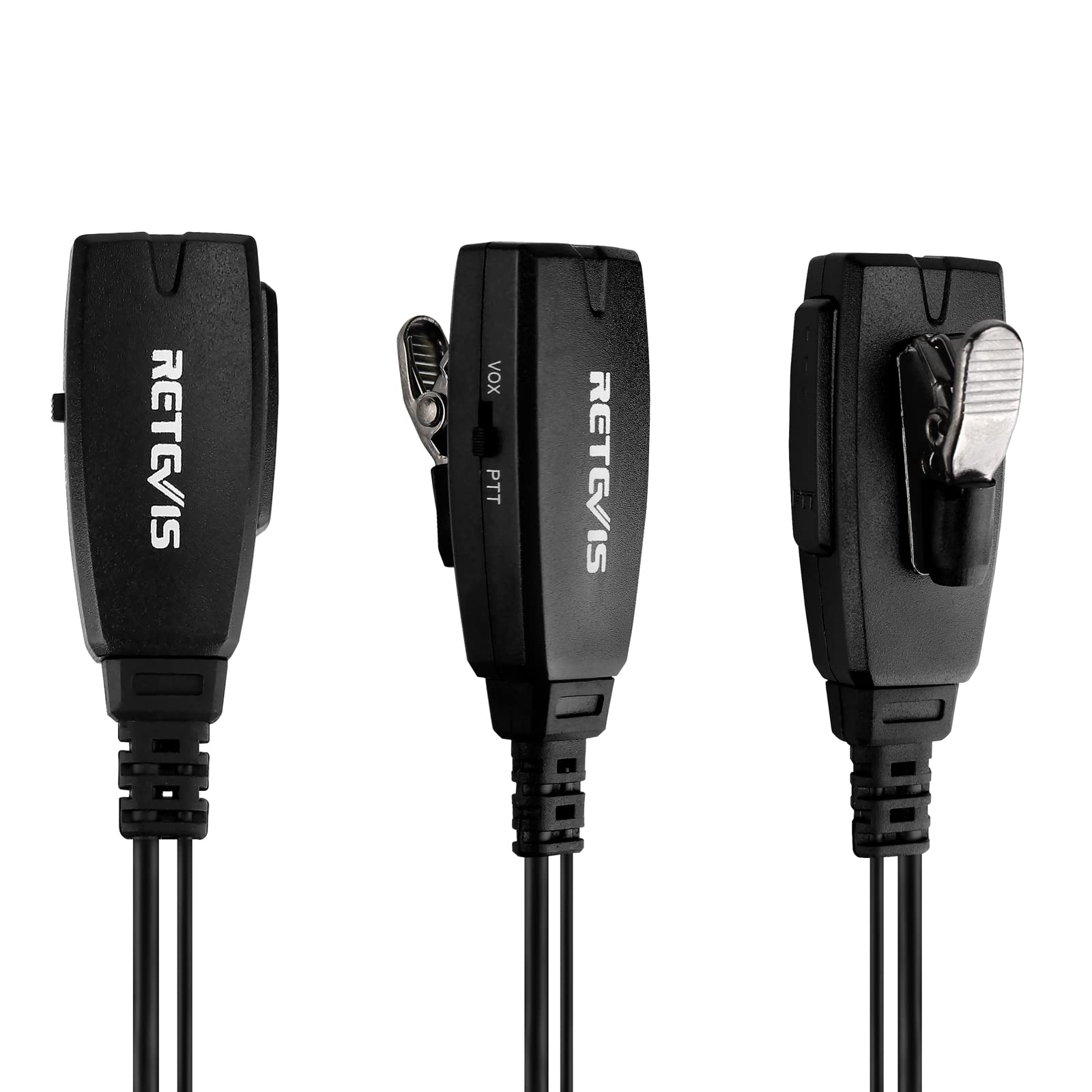 Retevis Walkie Talkie Earpiece with Mic - VOX & Coil Headset - 6 Pack - Compatible with RT22 RT68 RT21 H-777 RT27 RT86 Baofeng UV-5R Arcshell Kenwood Pxton Samcom Two Way Radios - Hands Free Communication for Security, Construction & Outdoor Activities