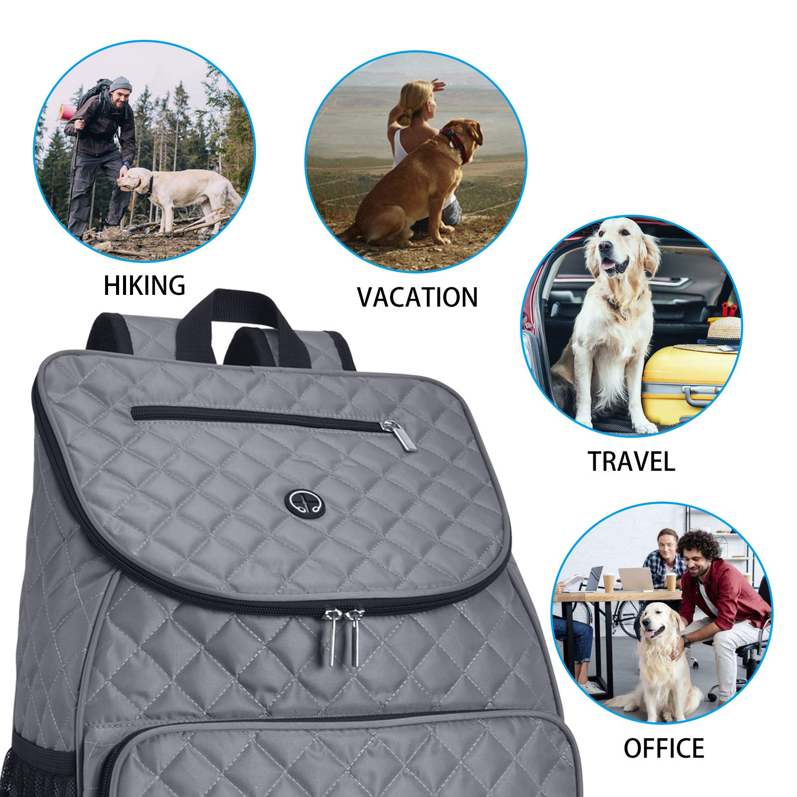 BAGLHER Airline Approved Dog Travel Backpack - Pet Carrier with 2 Collapsible Bowls & Food Containers for Small Medium Dogs - Perfect for Air Travel, Hiking, and Outdoor Adventures