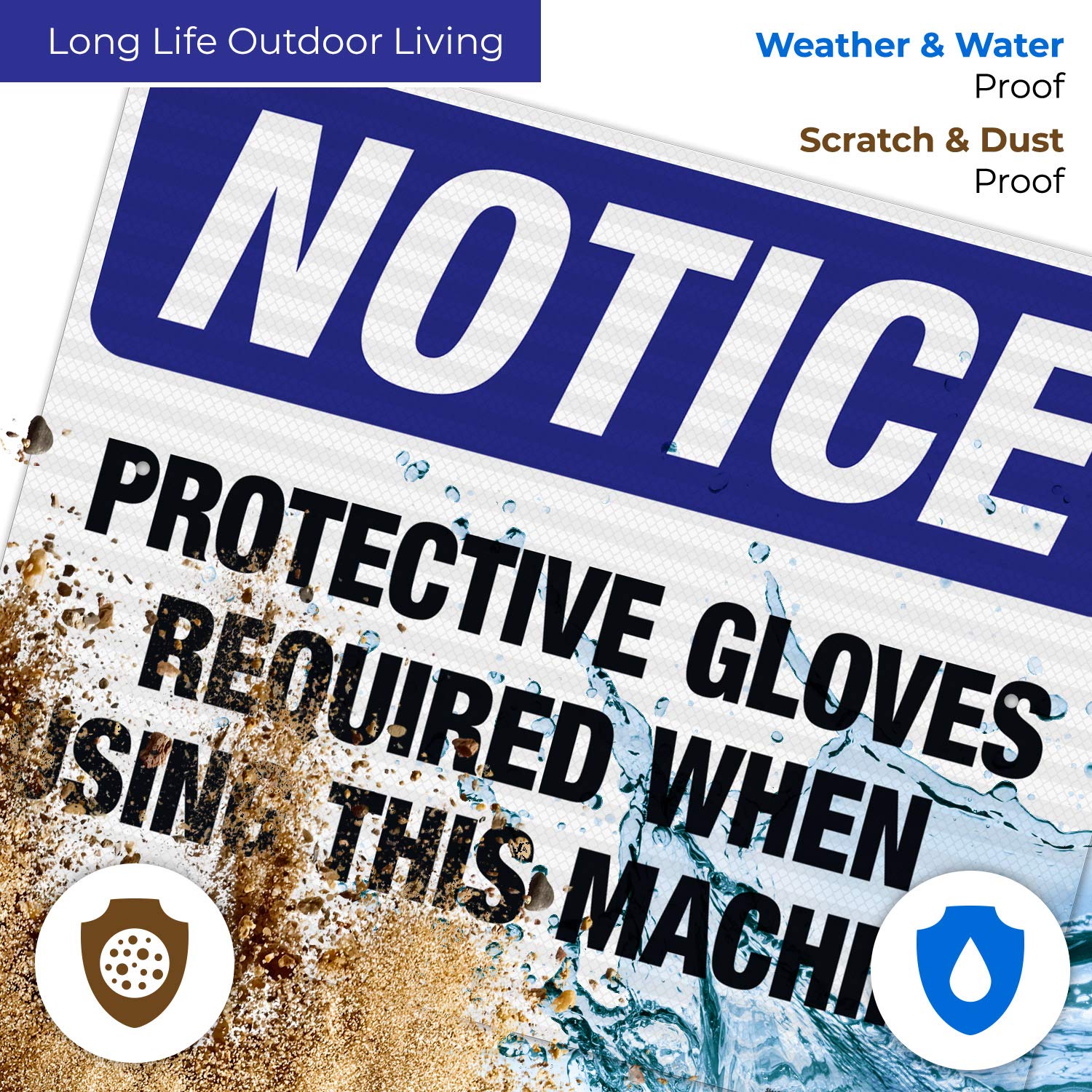 OSHA Compliant Sigo Signs - 'Protective Gloves Required When Using This Machine' Safety Sign | 24x30 Inches | 3M EGP Reflective .080 Aluminum | Fade Resistant for Indoor/Outdoor Use | Made in USA | Perfect for Factories, Warehouses & Construction Sites