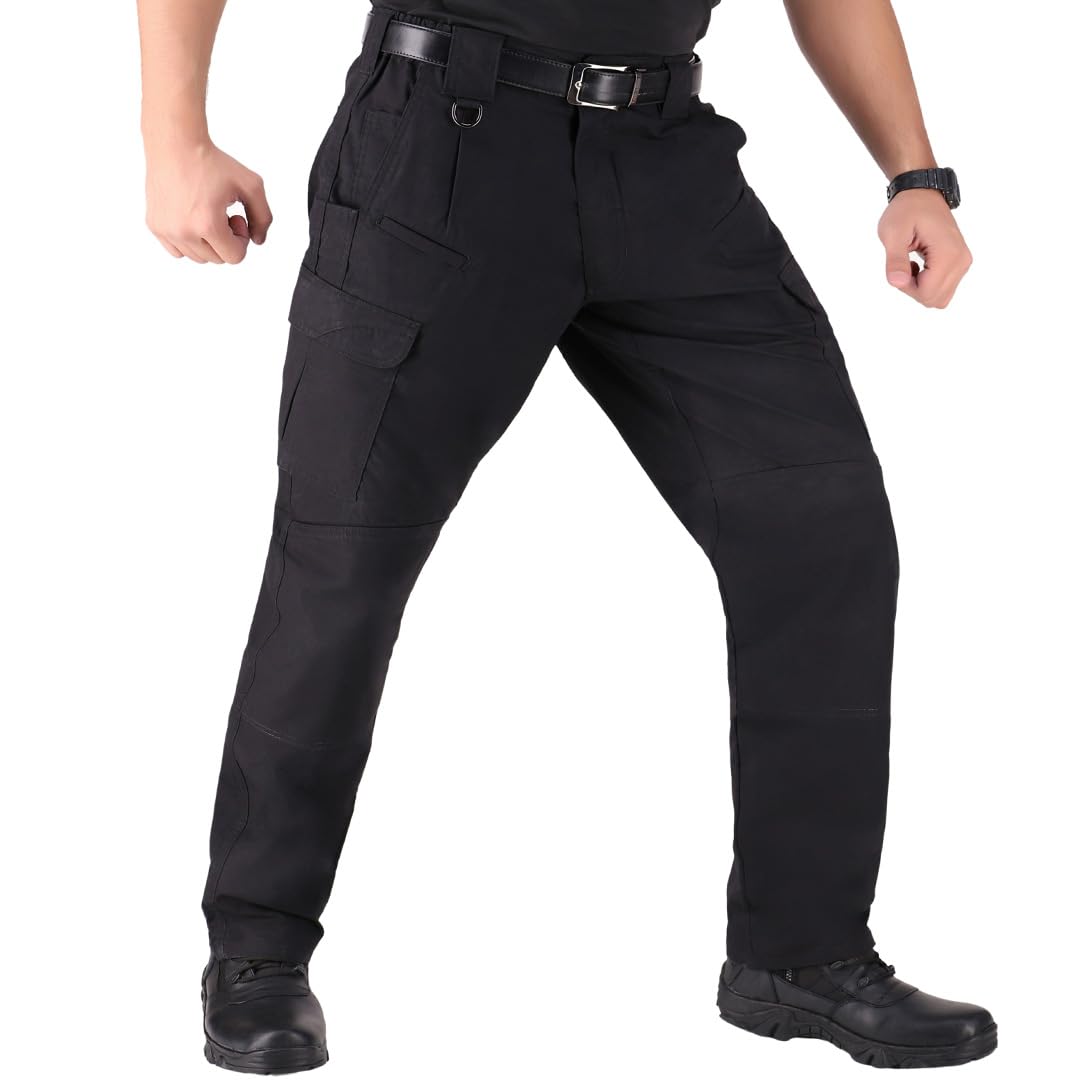 WHITEDUCK Men's Tactical Pants - Ripstop Stretch Water Resistant Cargo Pants with 13 Pockets for Military, Hiking & Outdoor Activities | Durable Work Pants for Camping, Hunting & Tactical Operations