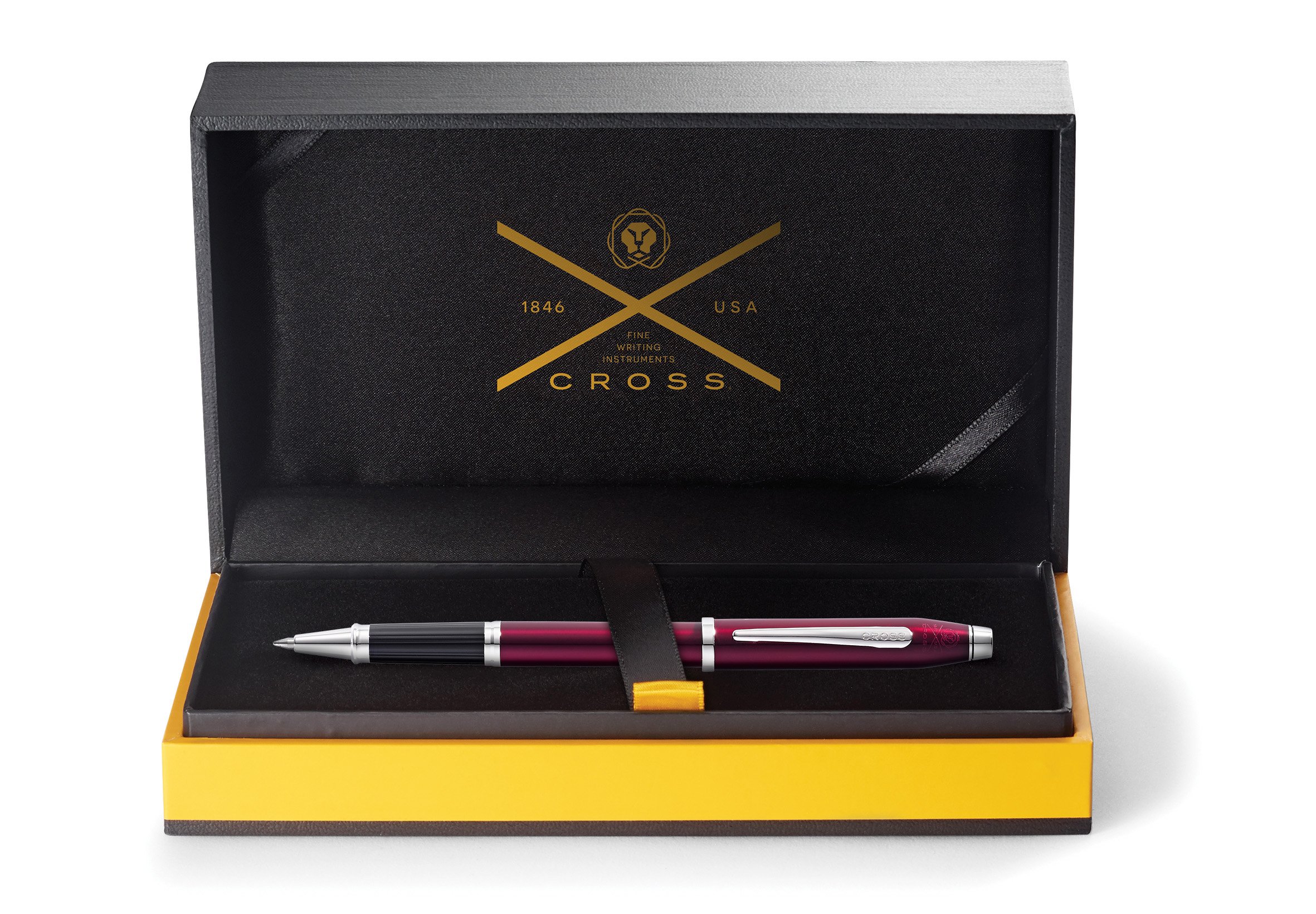 Cross Century II Refillable Gel Ink Rollerball Pen - Medium Point, Translucent Plum Lacquer Finish with Luxury Gift Box - Perfect for Office, Business Gifts & Signature Writing