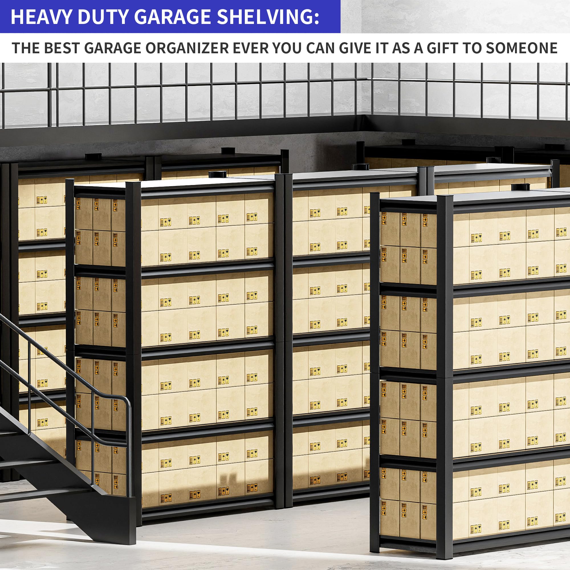 Heavy Duty 5-Tier Adjustable Metal Garage Shelving Unit 72