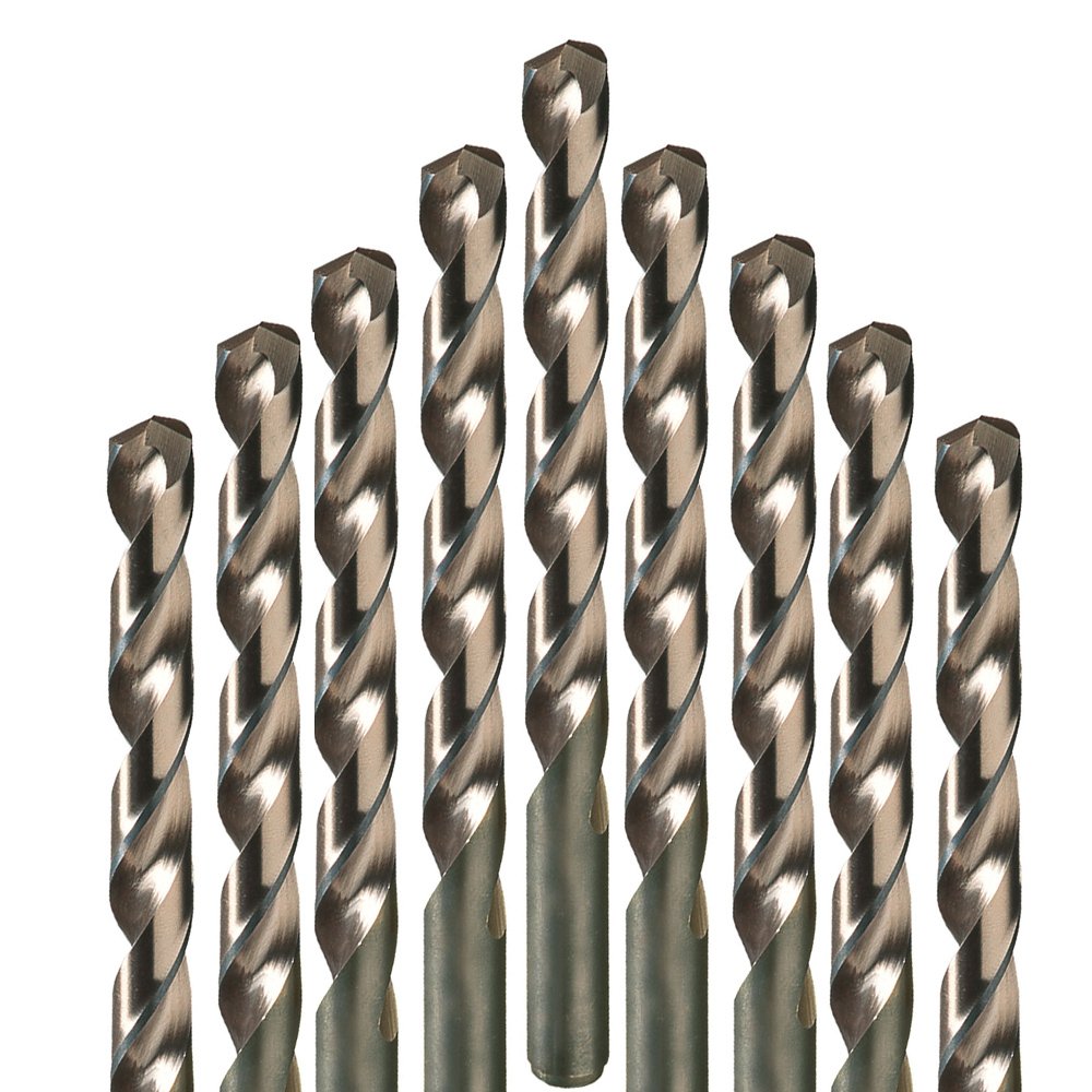 Premium Champion Cobalt Jobber Drill Bits Set - 12-Piece Pack (705C) - Made in USA - Ideal for Metalworking, Woodworking & DIY Projects