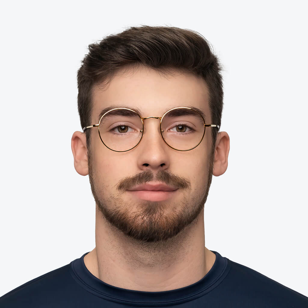 ScreenTime Elton Blue Light Blocking Computer Glasses - Gold Frame with Prescription Lenses for Eye Strain Relief - Perfect for Gaming, Office Work & Digital Screen Use