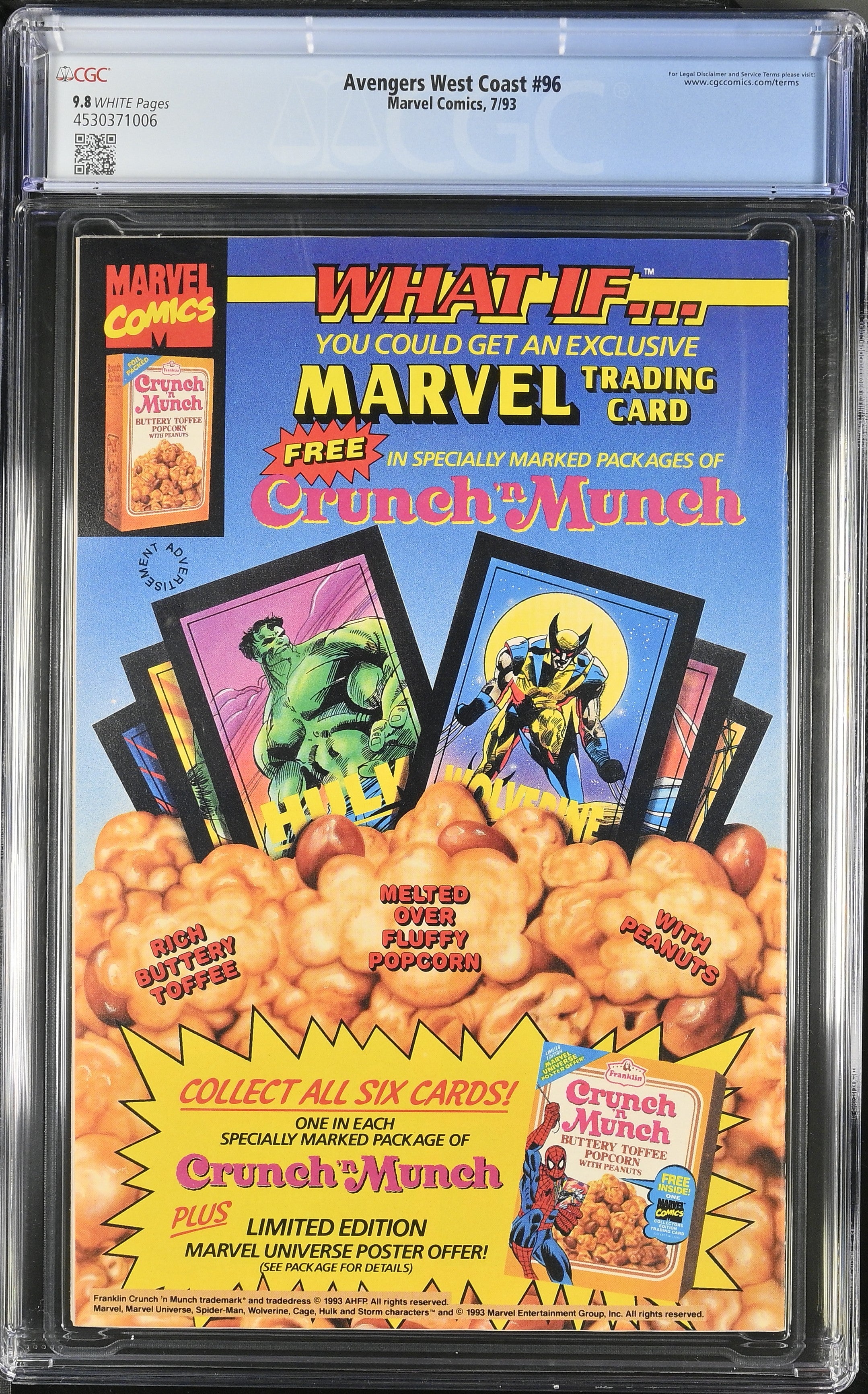 Avengers West Coast #96 (July 1993) CGC 9.8 Graded Comic Book - Rare Collectible for Marvel Fans & Comic Book Display