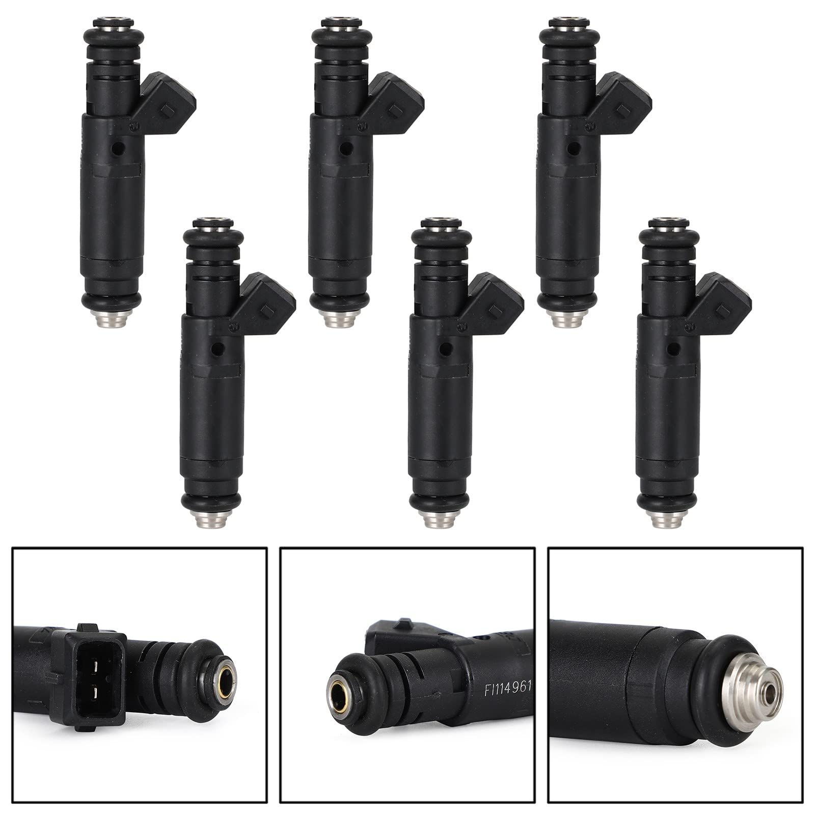 6Pcs 60LB 630cc Fuel Injectors FI114961 - Compatible with Siemens Deka, VW, BMW, GM AGU EV1 - High Performance Fuel Injection System for Car Upgrades & Engine Tuning