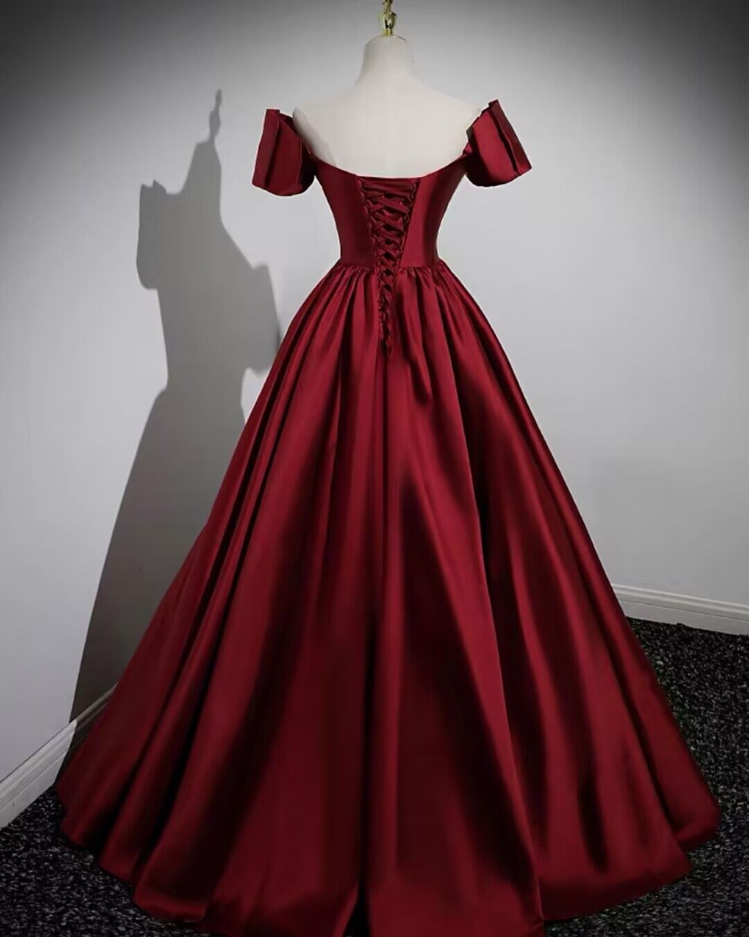 Elegant Burgundy A-Line Satin Long Prom Dress for Formal Events - J2793 | Perfect for Homecoming, Birthday Parties & Evening Galas