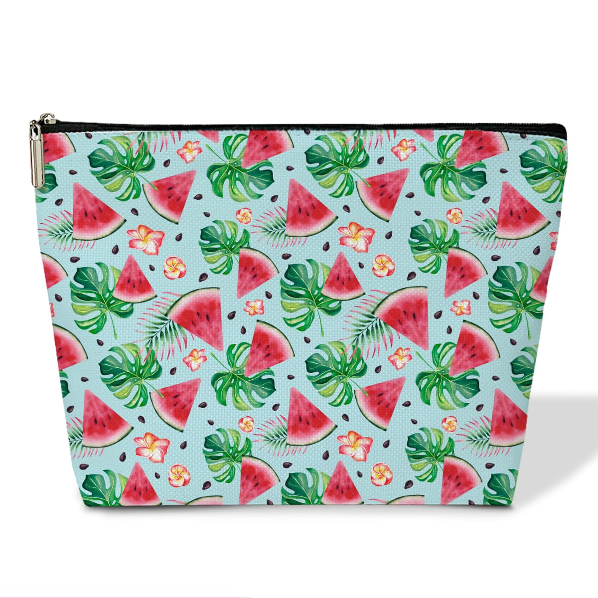 Summer Makeup Bag Small Cosmetic Pouch - Aesthetic Watermelon Design Travel Toiletry Bag for Women | Perfect for Purse, Skincare & Travel Accessories (JRM617)
