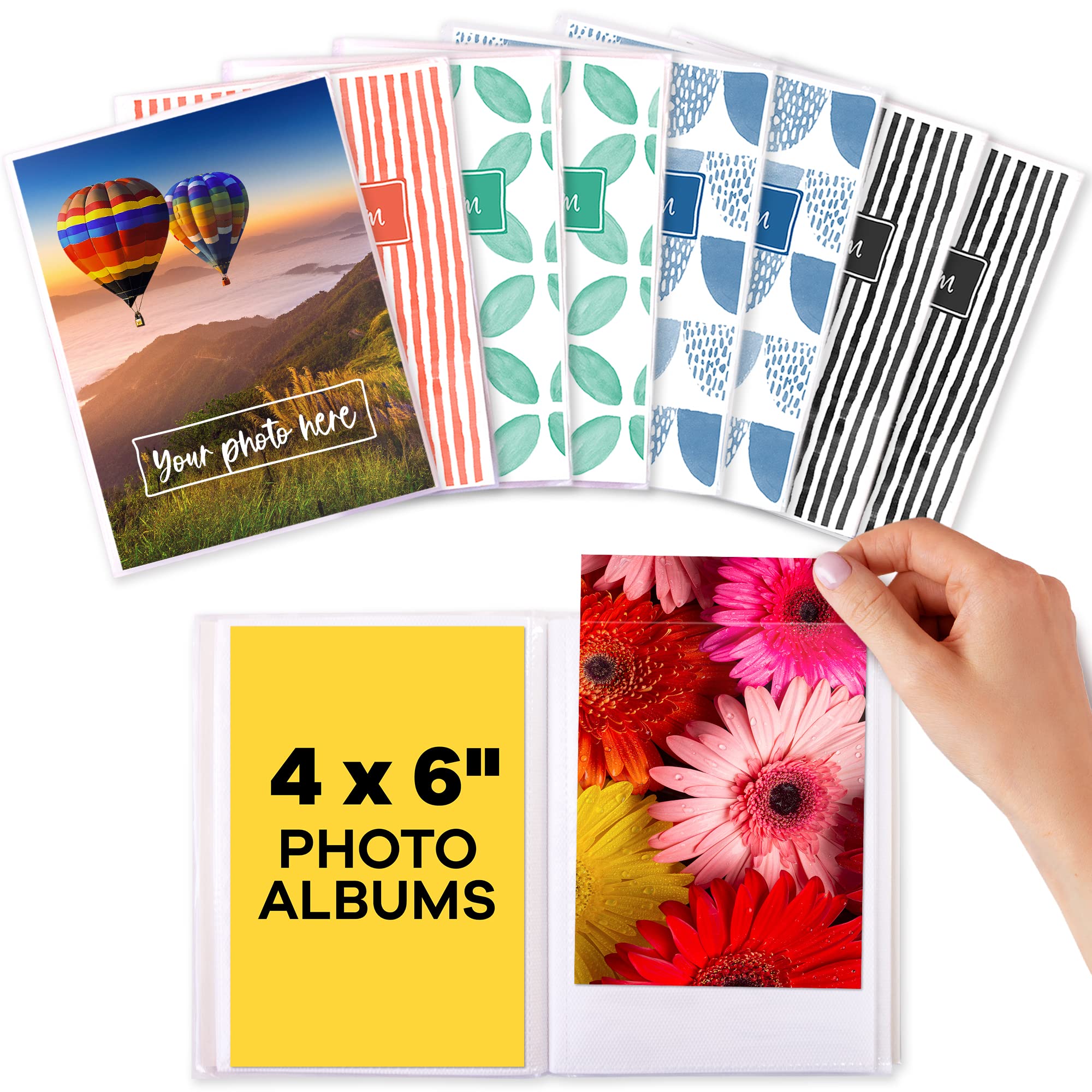 8-Pack Mini Photo Albums for 4x6 Pictures - Holds 36 Photos Each, Compatible with Portrait & Landscape - Perfect for Wedding, Baby, Travel Memories by Paper Plan - Great for Scrapbooking, Gift Giving & Home Decor