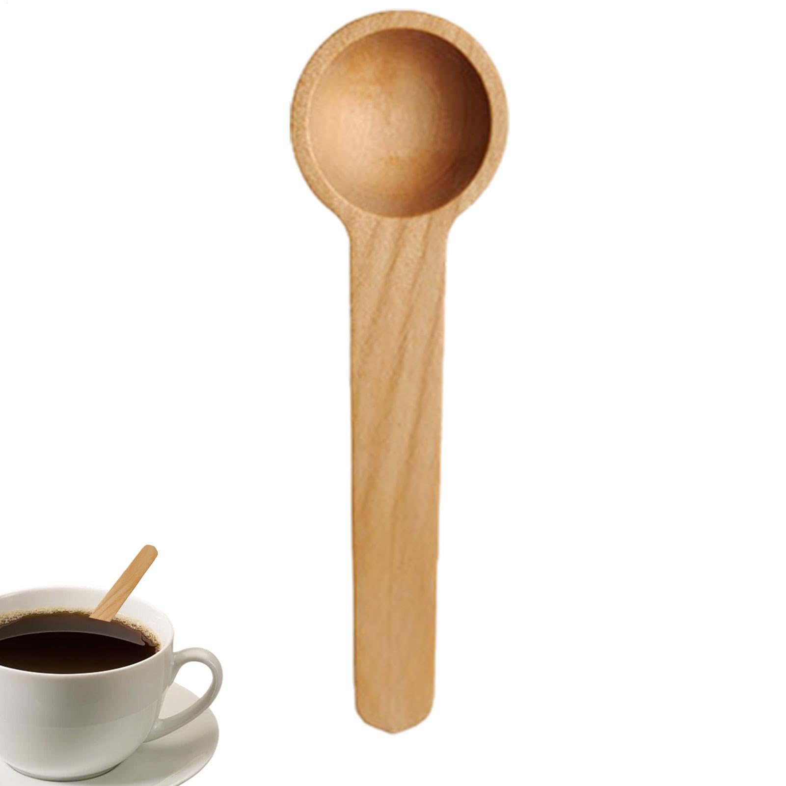 2pcs Wooden Scoops for Bath Salts, Coffee, Spices & Honey - Small Lotus Design Powder Spoon, Teaspoon for Candy & Milk - Perfect for Kitchen, Bathroom & DIY Projects