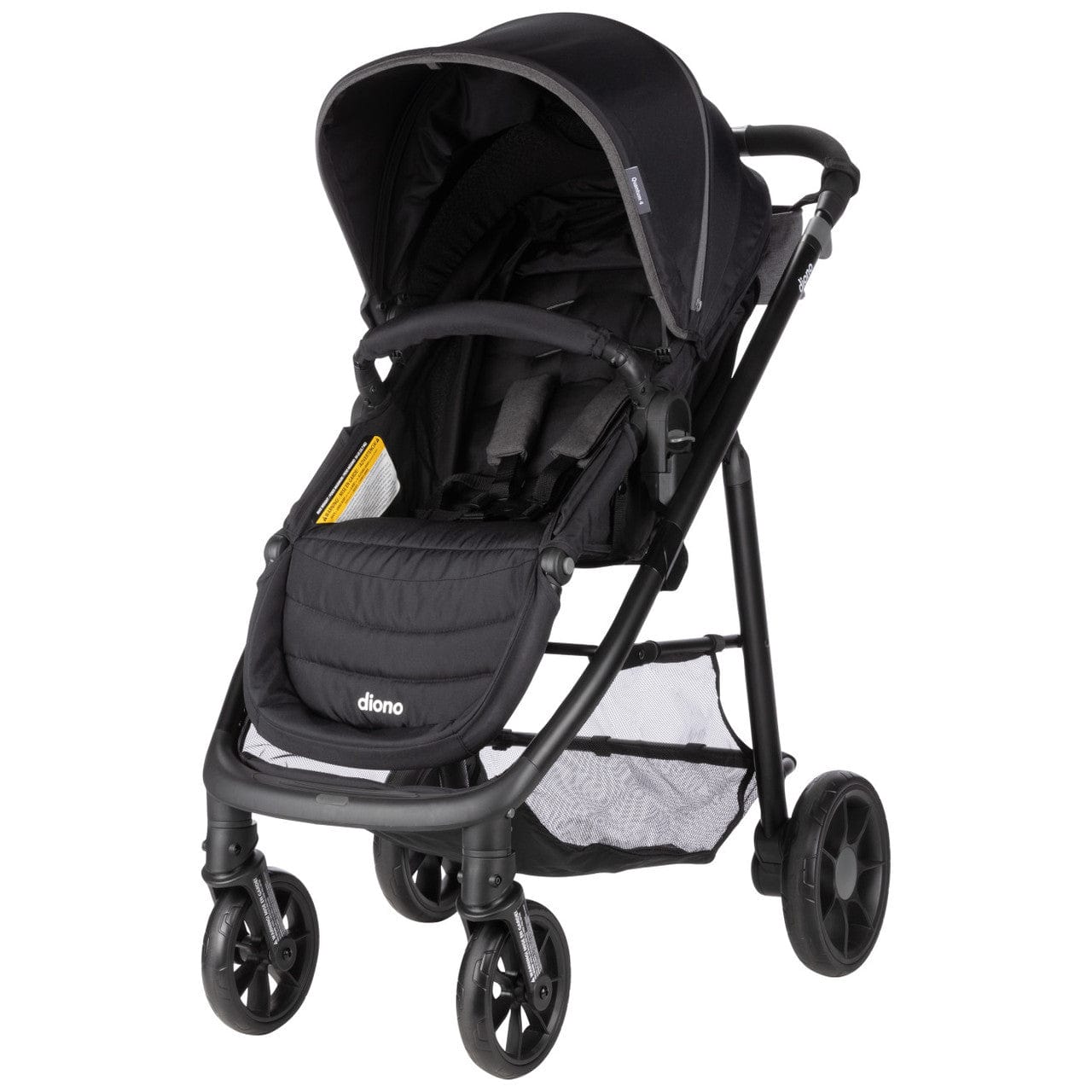 Diono Quantum 4-in-1 Convertible Car Seat, Stroller & Booster - 3-in-1 Travel System for Infants to Toddlers (Black) | Safe for Airplane, Car & Everyday Use