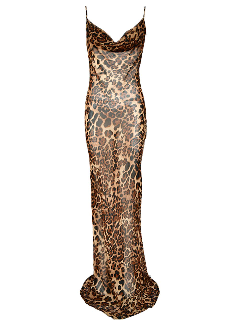 Sexy Leopard Print Bodycon Dress for Women - Sleeveless Backless Maxi Dress for Beach, Cocktail Party & Night Out | Flattering Figure-Hugging Design