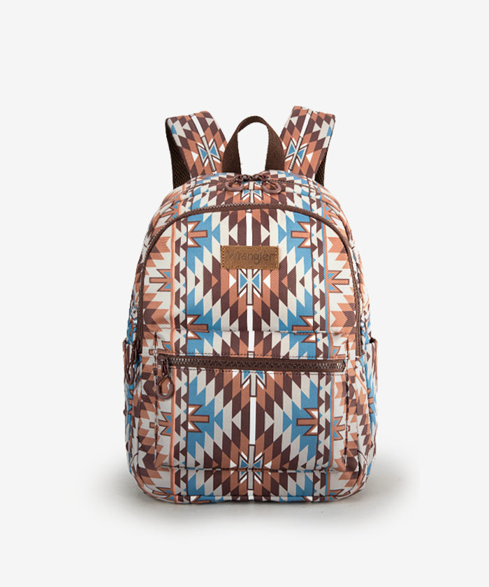Wrangler Aztec Printed Diaper Bag Backpack - Stylish & Spacious Baby Essentials Organizer for Moms | Perfect for Travel, Daycare & Family Outings