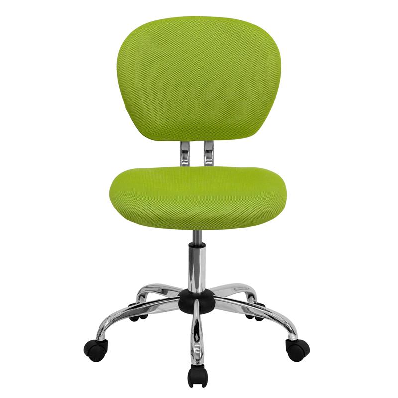 FLASH Beverly Mid Back Black Mesh Office Chair with Padded Seat, Swivel & Adjustable Height, Chrome Base & Arms - Ergonomic Desk Chair for Home & Office Workspace