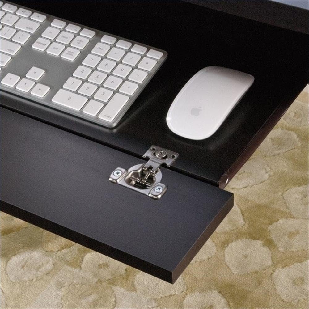 Modern Wood Computer Desk Set - 2 Piece Home Office Furniture in Jamocha Wood for Small Spaces & Home Offices