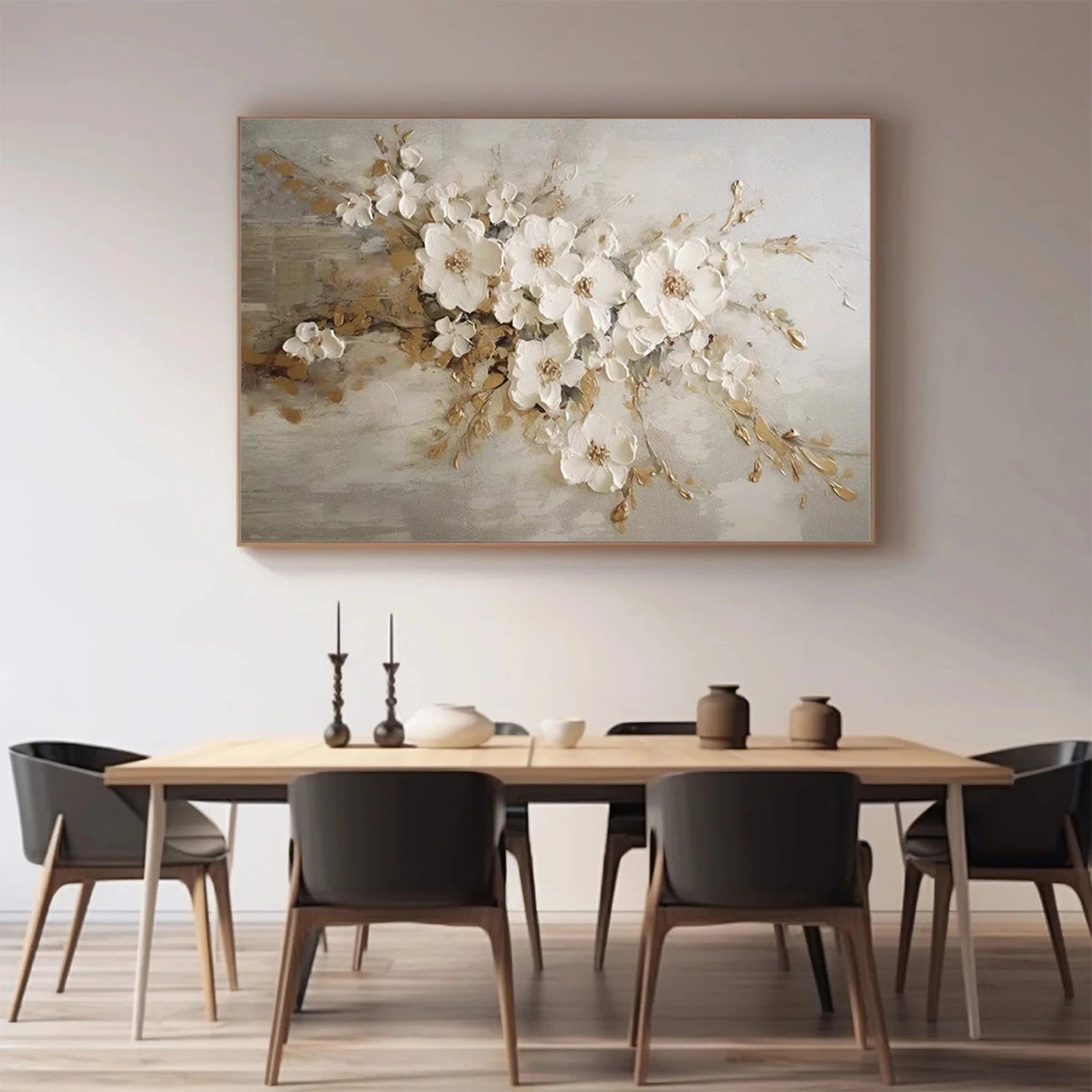 Flower and Tree Painting #FT179 - Handmade Canvas Wall Art for Home Decor, Office, Living Room & Bedroom