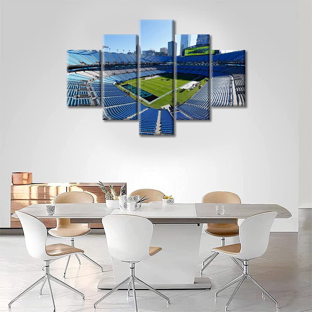 5-Piece American Soccer Poster Wall Art Set - Bank of America Stadium Canvas Print with Wooden Frame (60