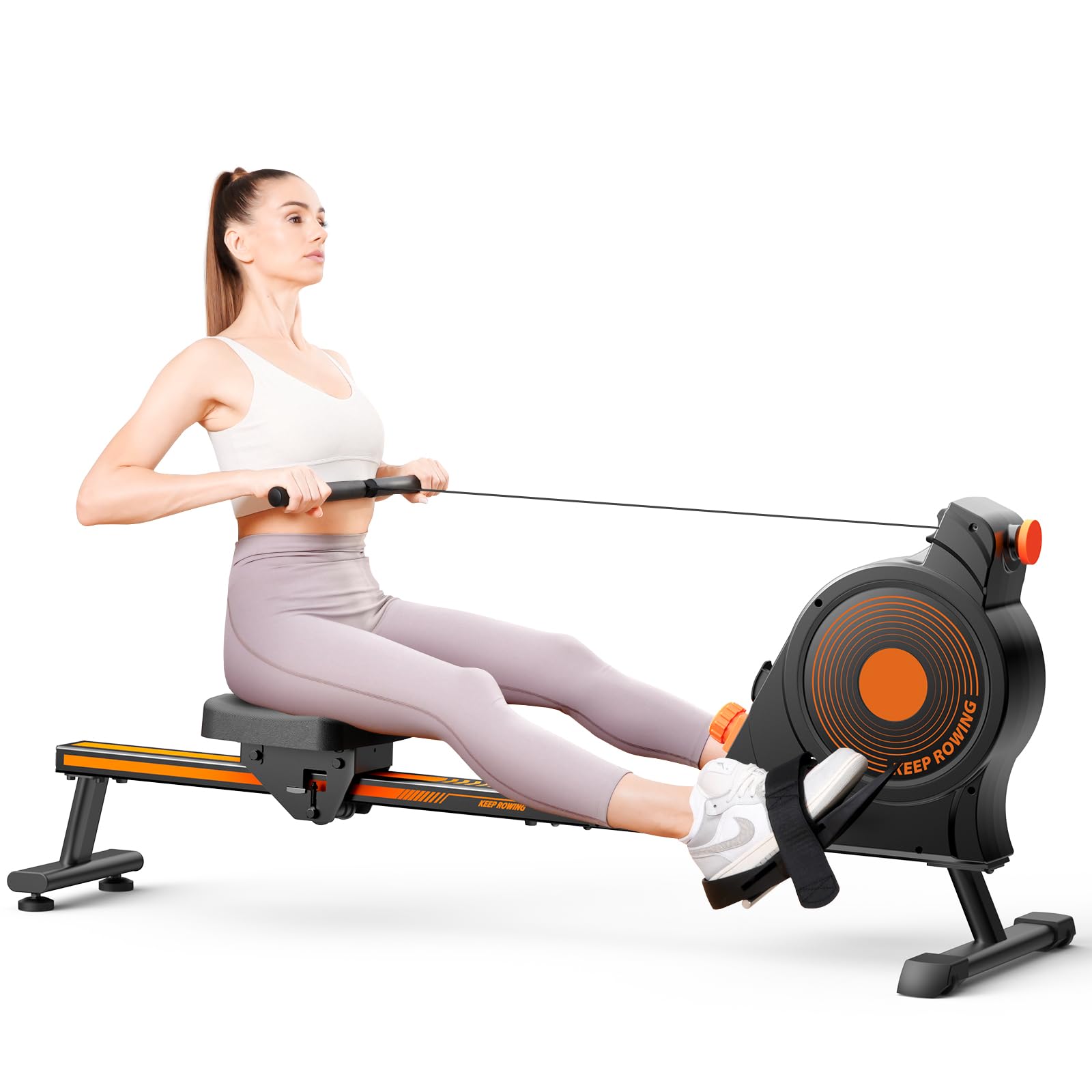 Premium Magnetic & Water Rowing Machine for Home - 16 Adjustable Resistance Levels, 350 LB Weight Capacity with LCD Monitor & Ergonomic Seat Cushion | Perfect for Home Gym, Cardio Workouts & Full-Body Exercise