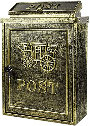 Large Capacity Lockable Wall Mount Mailbox - Rust-Proof Galvanized Steel Outdoor Post Box with Secure Cover | Perfect for Home, Office & Apartment Mail Delivery & Decoration