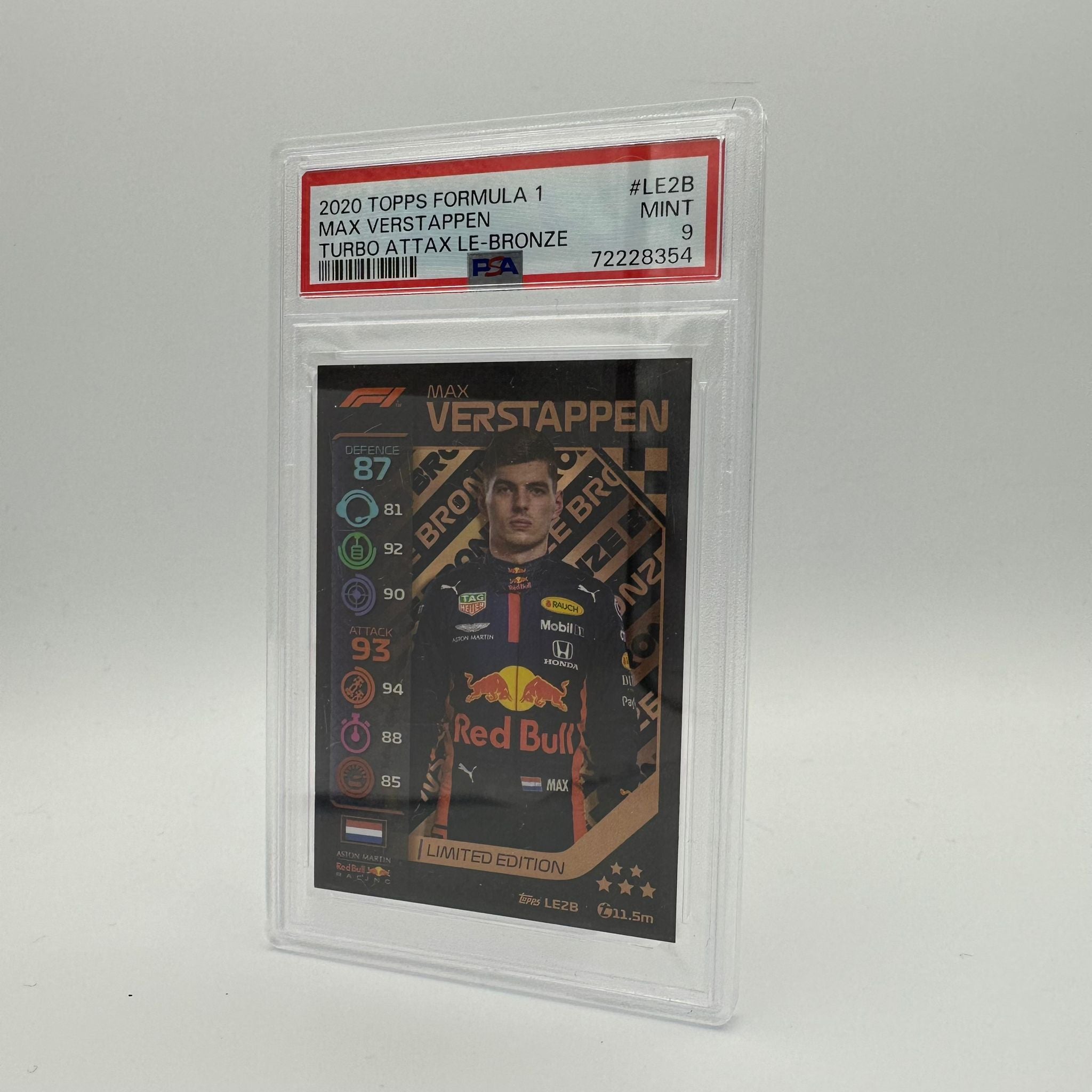 PSA 9 Graded Max Verstappen #LE2B Limited Edition Bronze Trading Card - Perfect for F1 Collectors, Sports Memorabilia Enthusiasts & Investment Collectibles