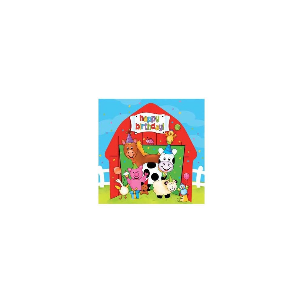 16-Count Barnyard Bash Paper Lunch Napkins - Colorful Farm Animal Design for Birthday Parties, Picnics & School Lunches