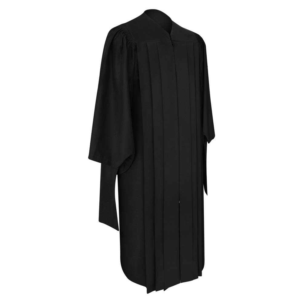 Endea Graduation Deluxe Classic Matte Black Masters Gown - Unisex Academic Regalia for Graduation Ceremonies & Formal Events