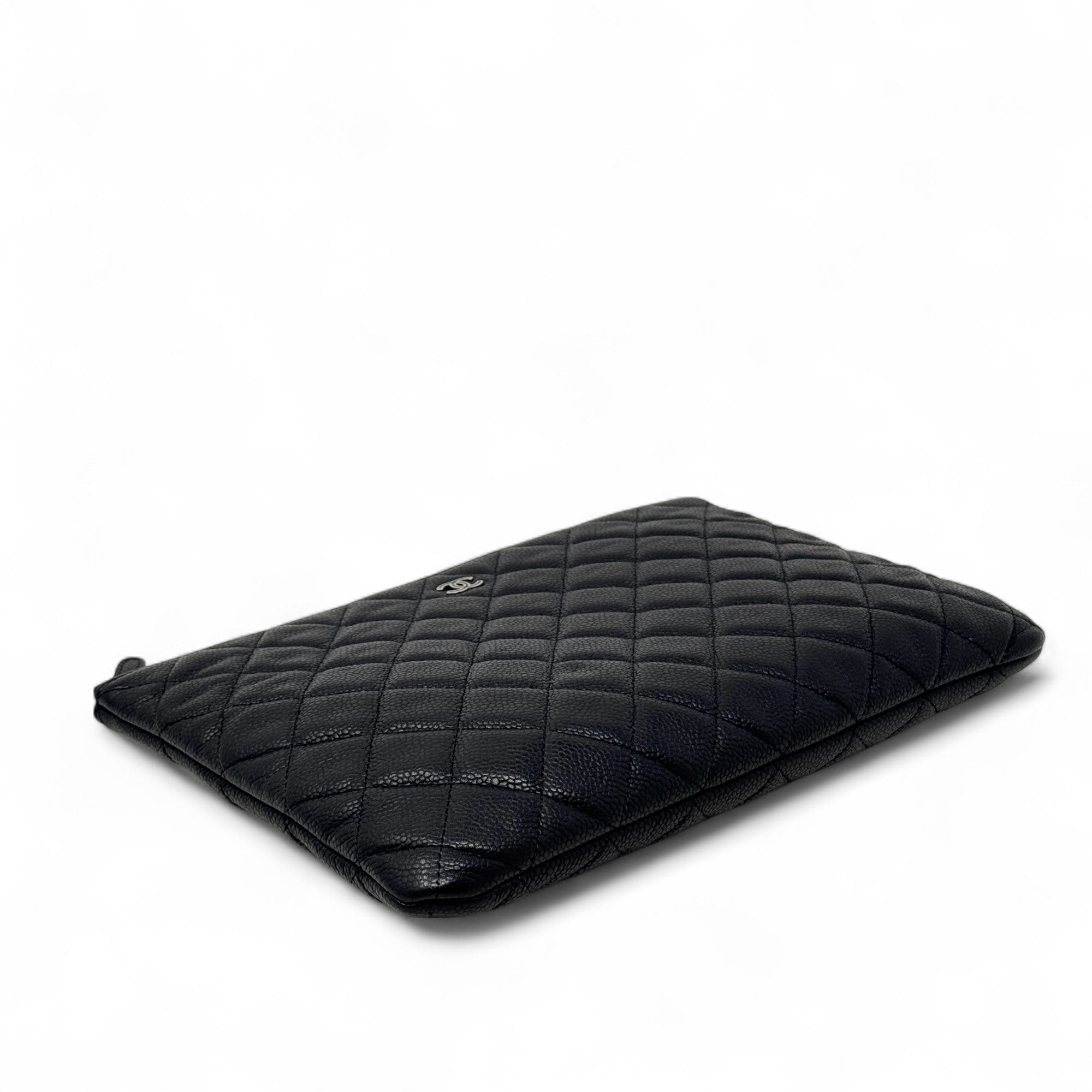 Chanel Black Small O Case Pouch - Luxury Leather Cosmetic Bag for Women - Perfect for Travel, Makeup Storage & Everyday Essentials