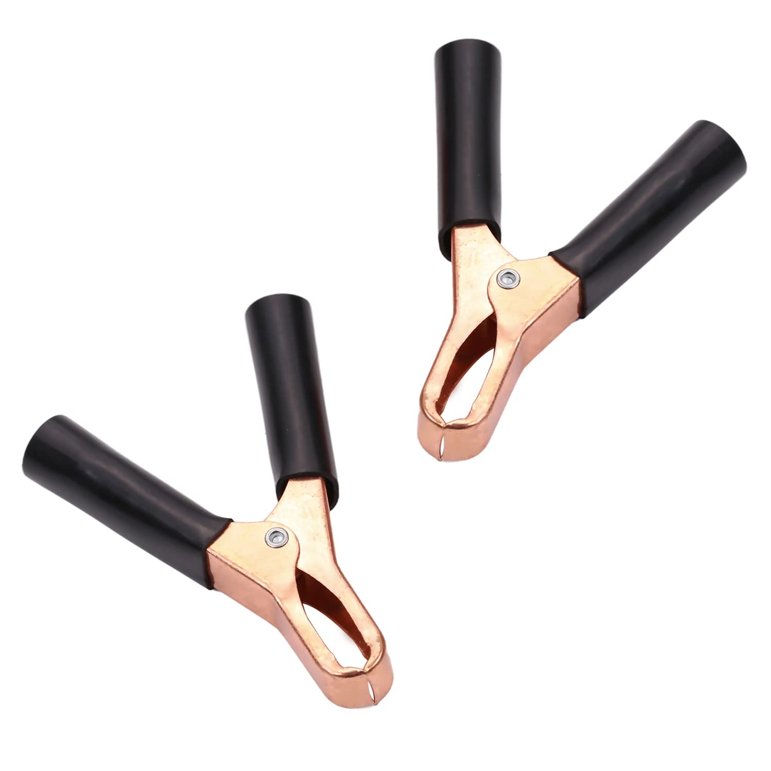 Fielect 2Pcs 75A Heavy-Duty Insulated Alligator Clips Battery Cable Clamps - High Current Electrical Test Clips for Car, Auto, Vehicle, Boat Battery Charging & Jump Starting - Perfect for Automotive Repair, Marine & DIY Electrical Projects