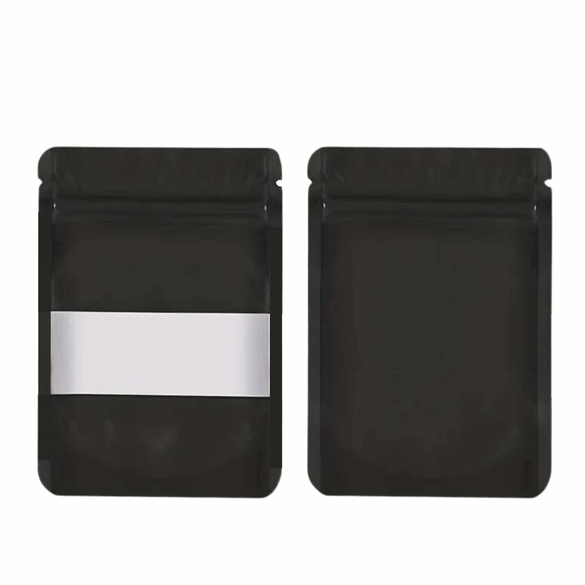 100 Resealable Mylar Stand Up Bags 36x25cm (14x10 Inches) - Black Food Storage Zip Pouch for Coffee, Tea, Snacks & Dry Goods | Airtight, Durable & Reusable Packaging Solution for Home & Commercial Use