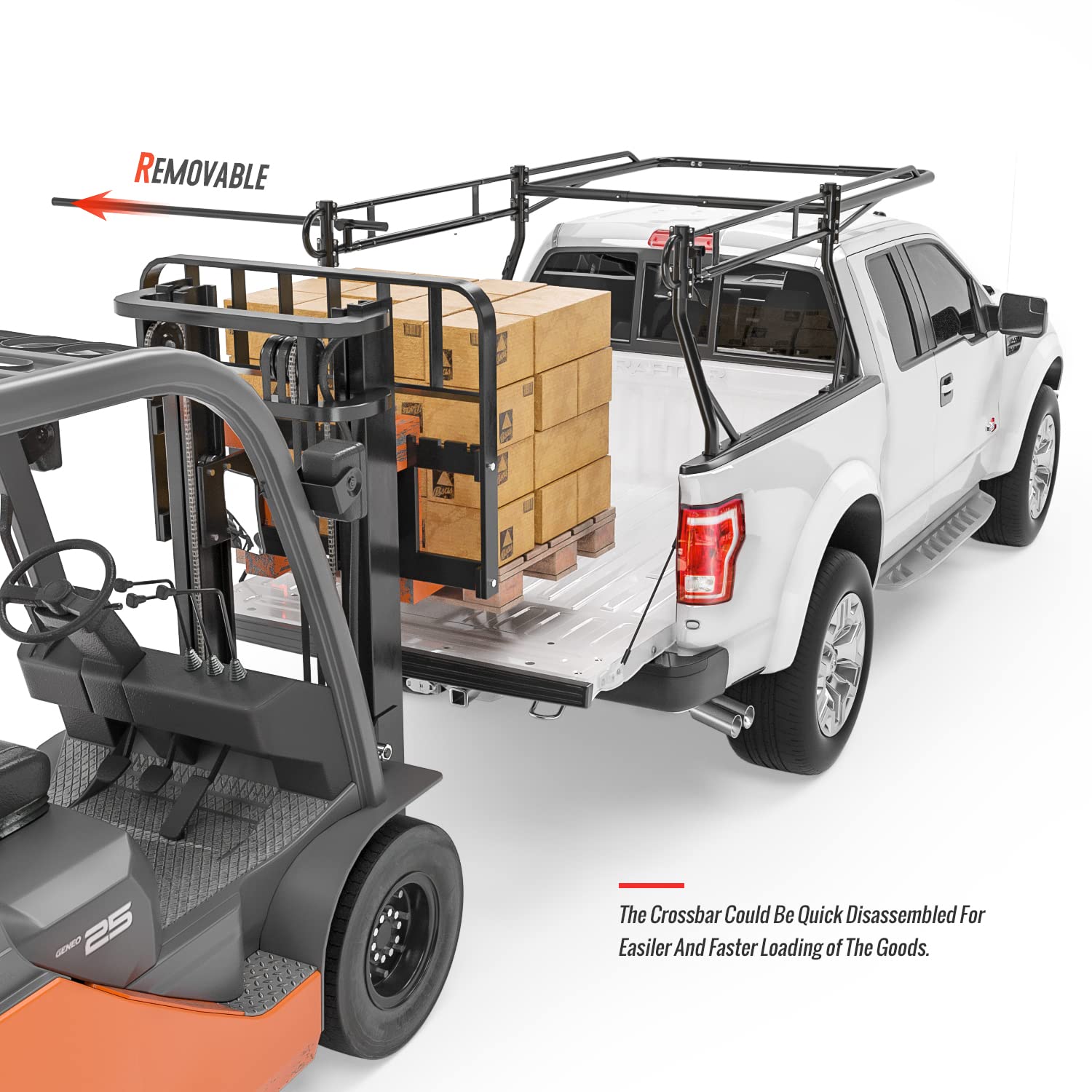 AA-Racks P39-RC Removable Rear Crossbar - Black Universal Roof Rack for SUVs, Trucks & Vans | Heavy-Duty Cargo Carrier for Camping, Road Trips & Outdoor Adventures