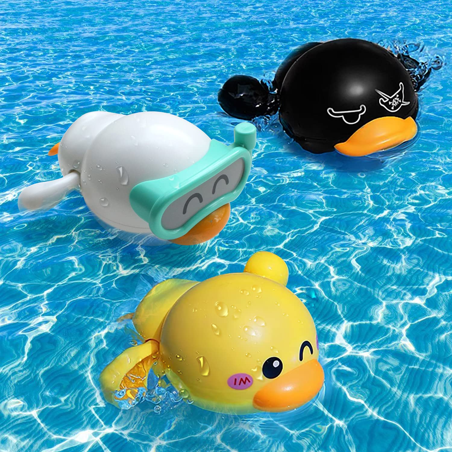 Wind-Up Bath Toys for Toddlers 1-7 Years - Fun Bathtub & Pool Water Toys for Boys & Girls - Perfect Birthday Gift for Kids (3-Piece Set) - Ideal for Bathtime Fun, Swimming Pool Play & Sensory Development