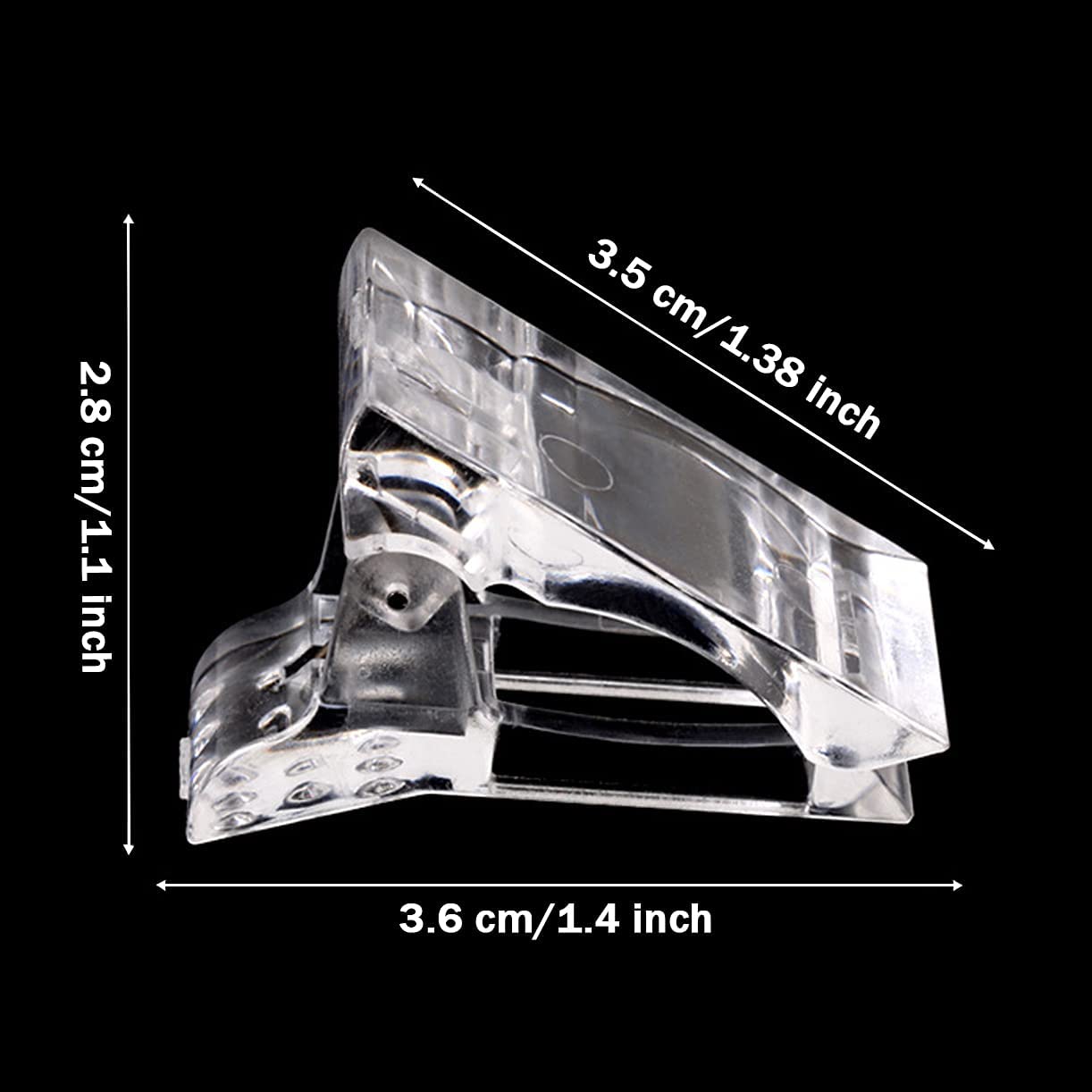 10Pcs Clear Transparent Nail Clips for Polygel - Quick Building Nail Forms, UV LED Builder Clamps for Nail Extensions & Manicure - Perfect for Salon, Home DIY Nail Art & Professional Use