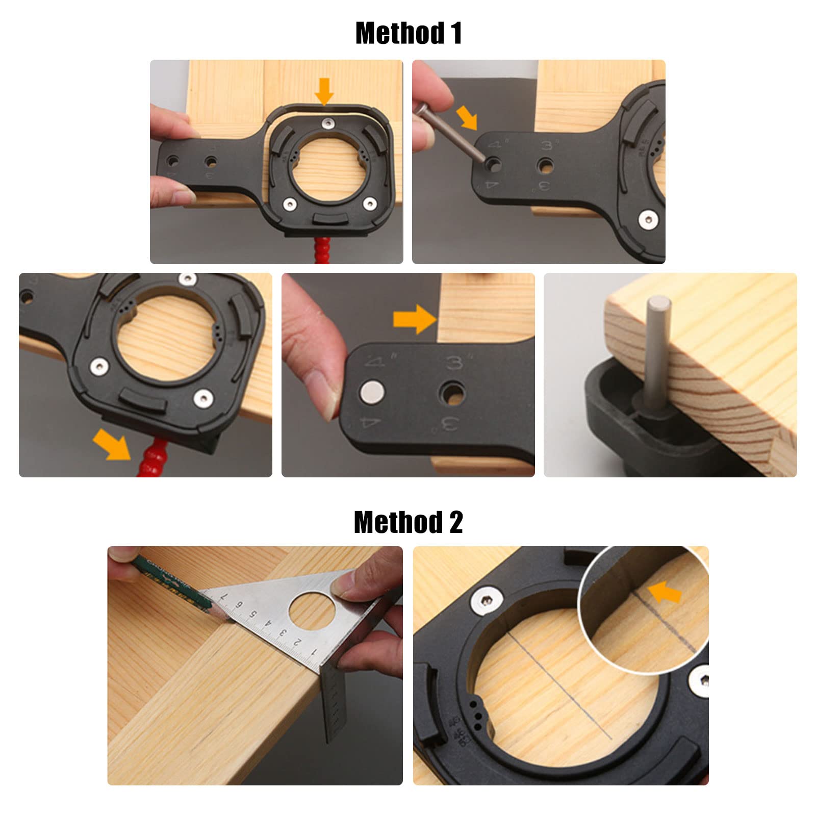 35mm Adjustable Concealed Hinge Jig with Clamp - Precision Woodworking Tool for Cabinet Door Hinges | Drilling Guide & Hole Locator | Perfect for Cabinet Installation, Furniture Making & DIY Home Projects