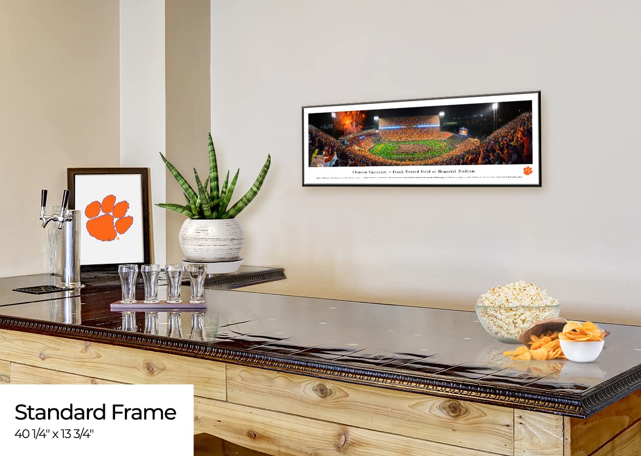 Clemson Tigers Football Celebration Panoramic Framed Wall Art - Perfect for Game Room, Man Cave & Sports Fan Decor