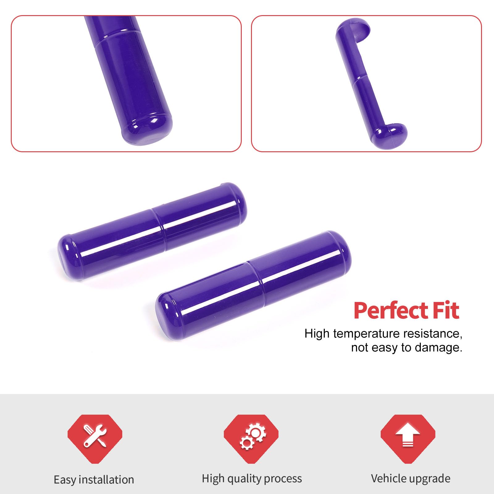 Jeep Wrangler JL JLU & Gladiator JT 2018-2024 Front Windshield Hinge Cover Trim - 1 Pair Purple Accessories for Off-Road Protection & Style Enhancement