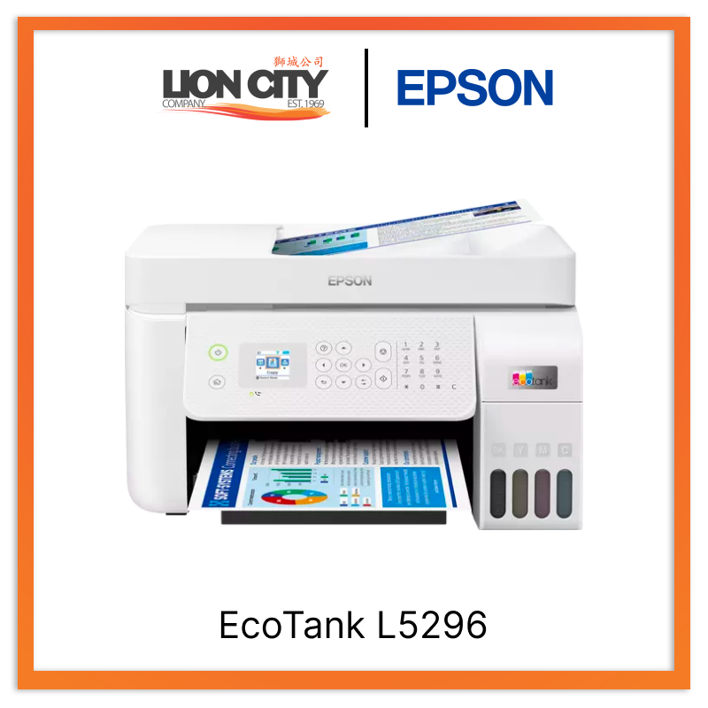 Epson EcoTank L5296 Wireless All-in-One Ink Tank Printer with ADF - High-Yield Printing for Home & Office | Perfect for Documents, Photos & School Projects